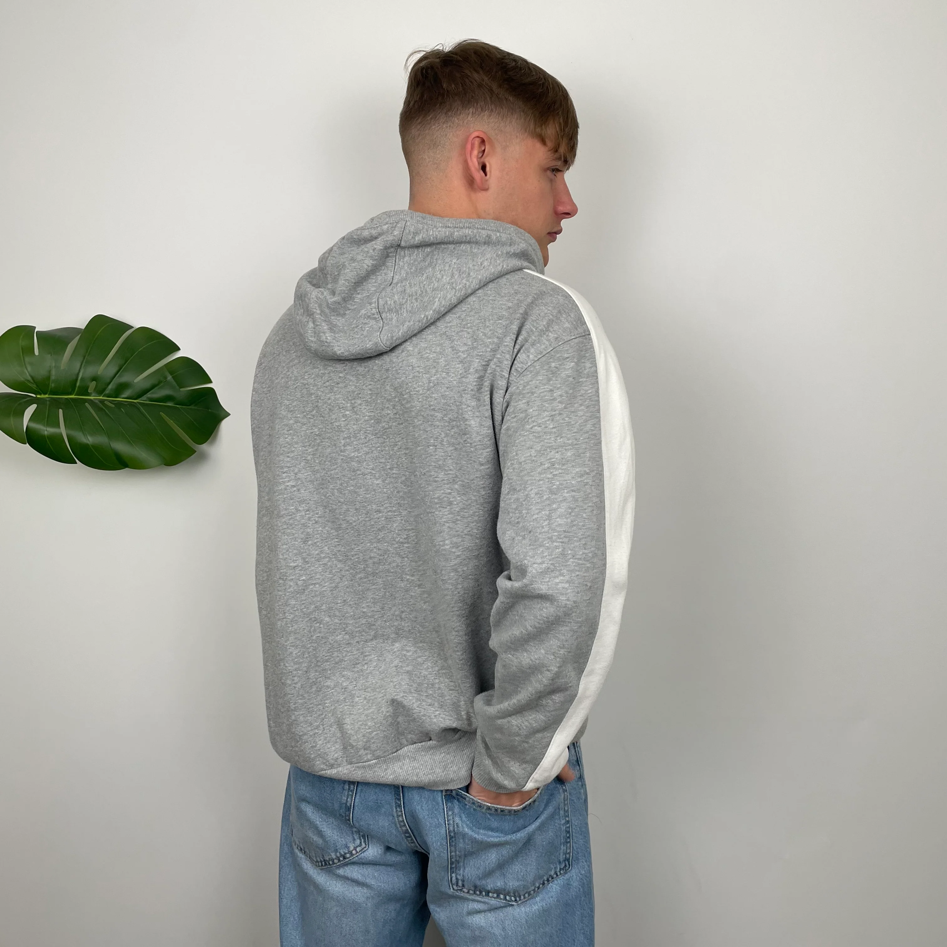 Nike Grey Embroidered Spell Out Hoodie (L) - Image 6