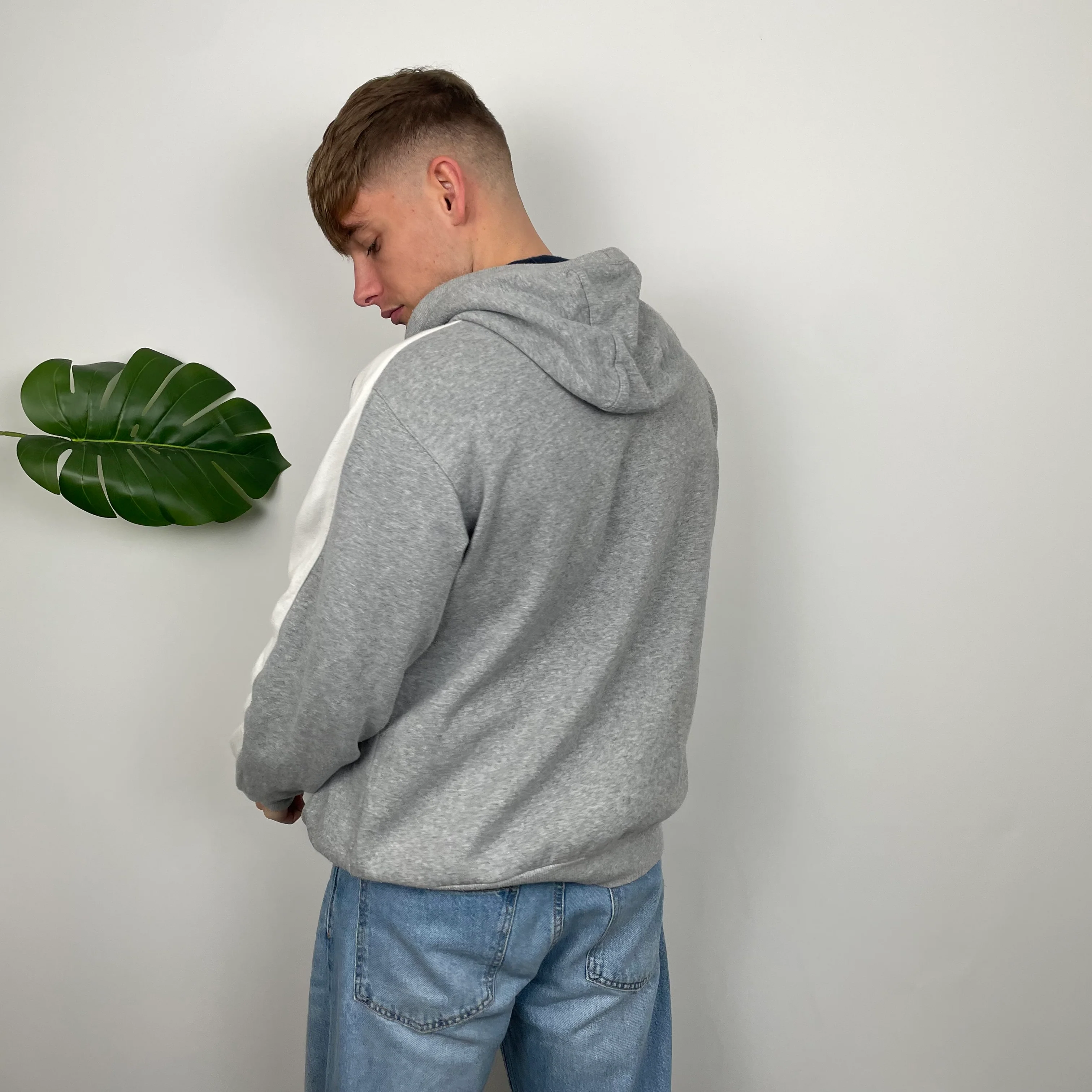 Nike Grey Embroidered Spell Out Hoodie (L) - Image 7