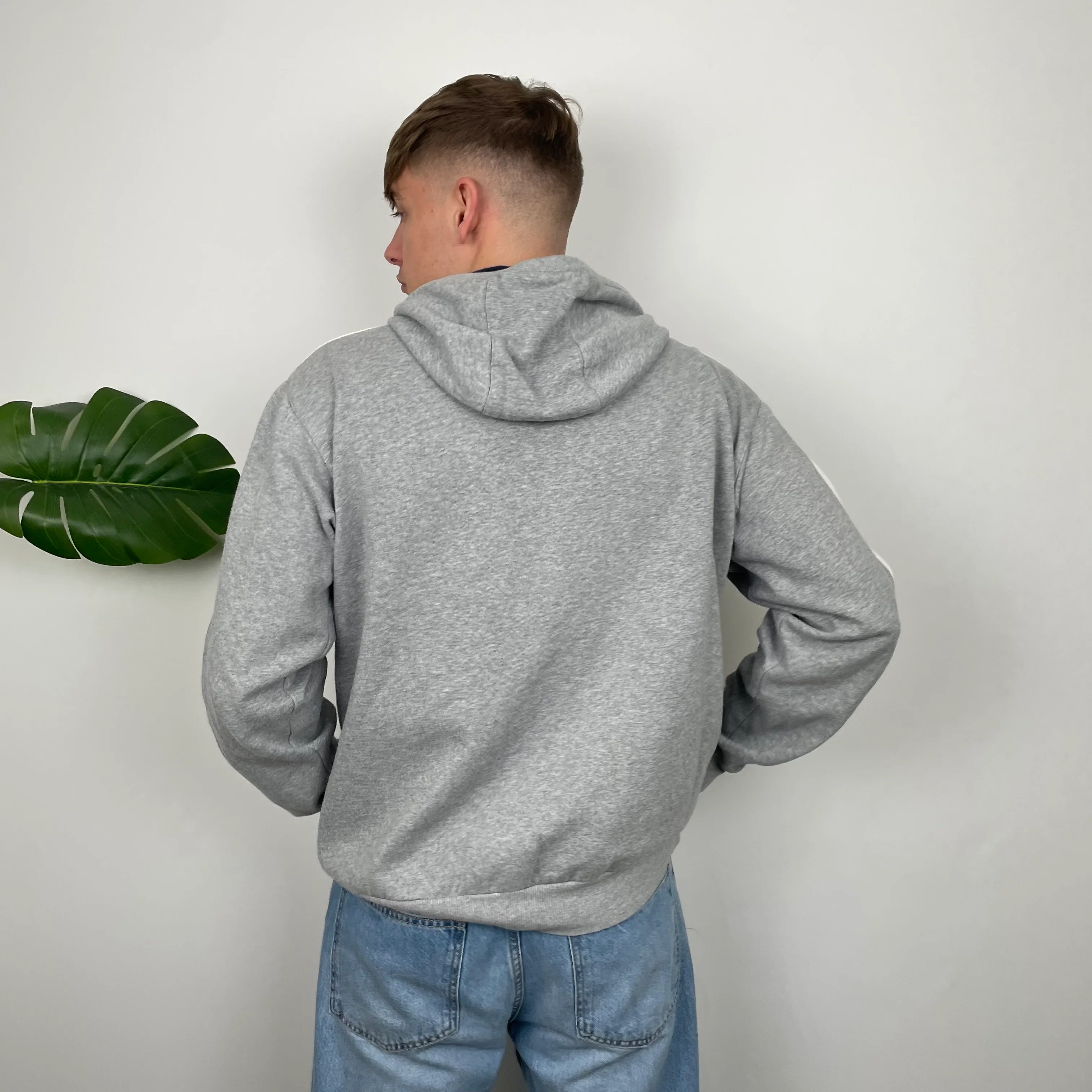Nike Grey Embroidered Spell Out Hoodie (L) - Image 8