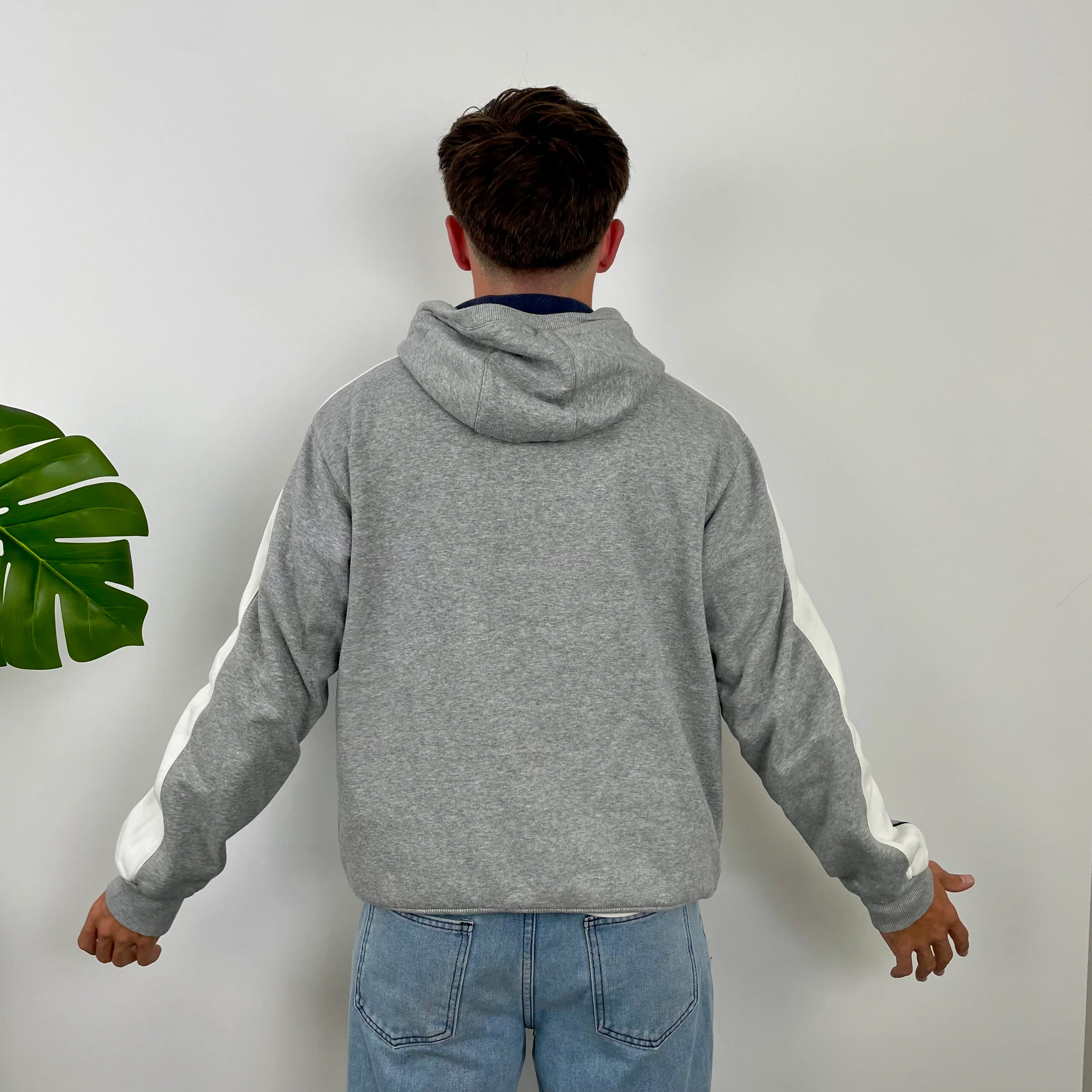 Nike Grey Embroidered Spell Out Hoodie (M) - Image 6
