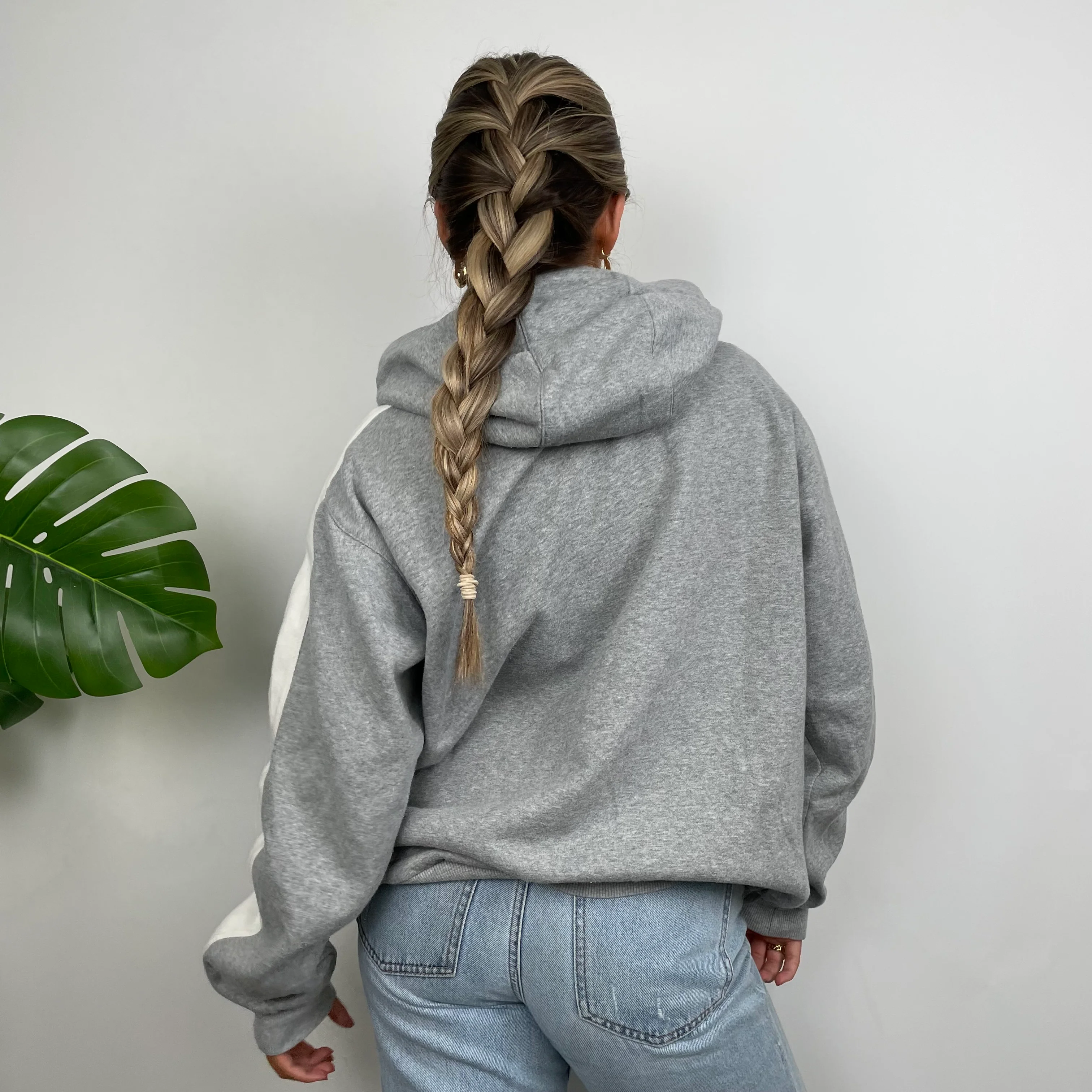 Nike Grey Embroidered Spell Out Hoodie (L) - Image 10