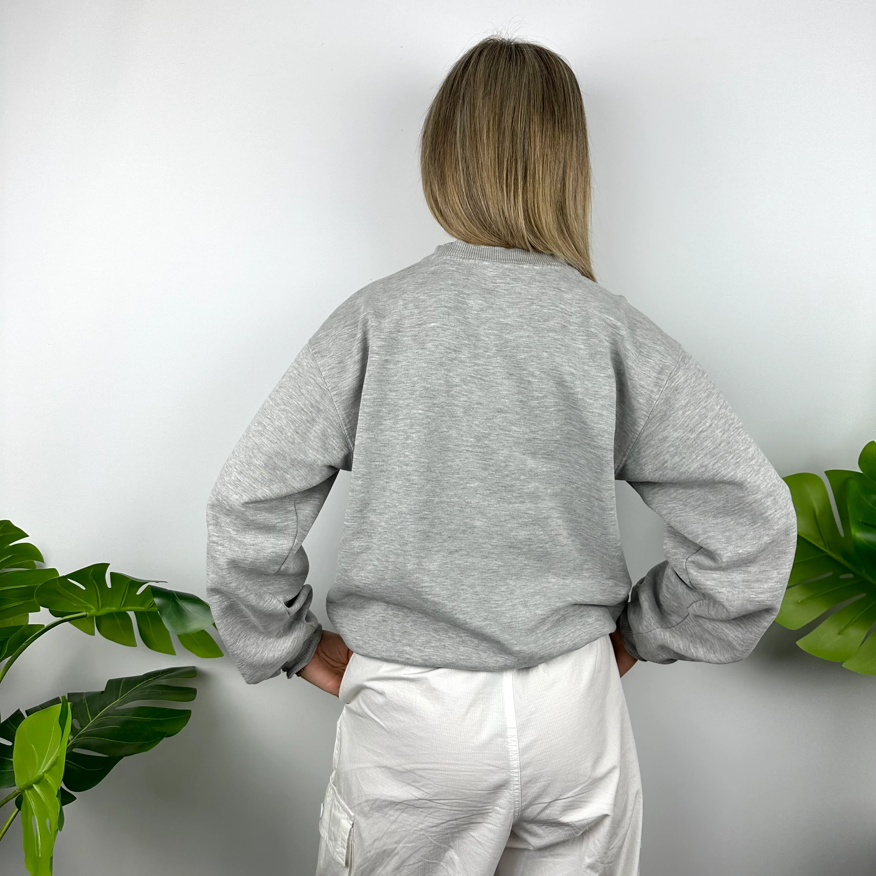 Nike Grey Embroidered Spell Out Sweatshirt (M) - Image 4