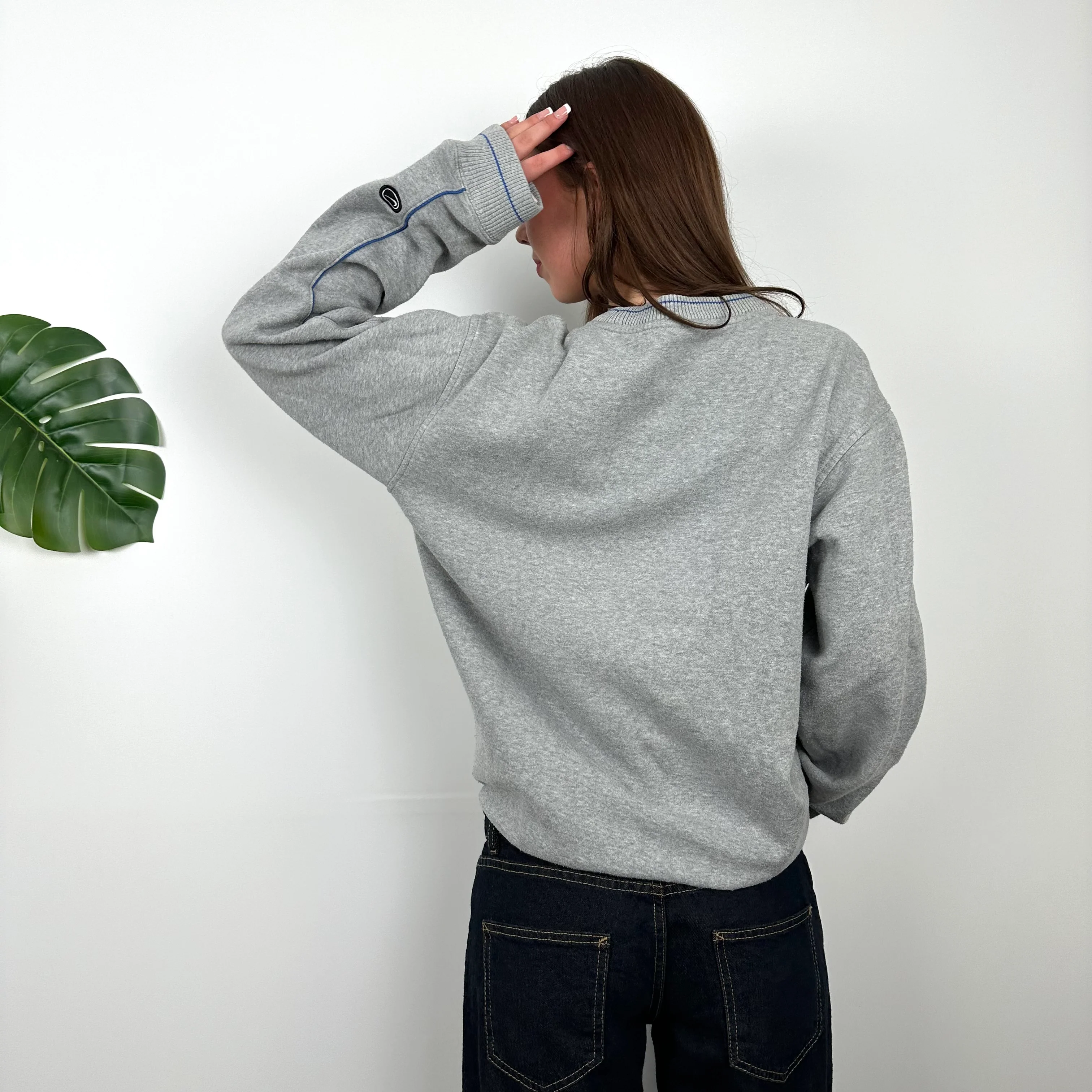 Nike Grey Embroidered Spell Out Sweatshirt (L) - Image 7
