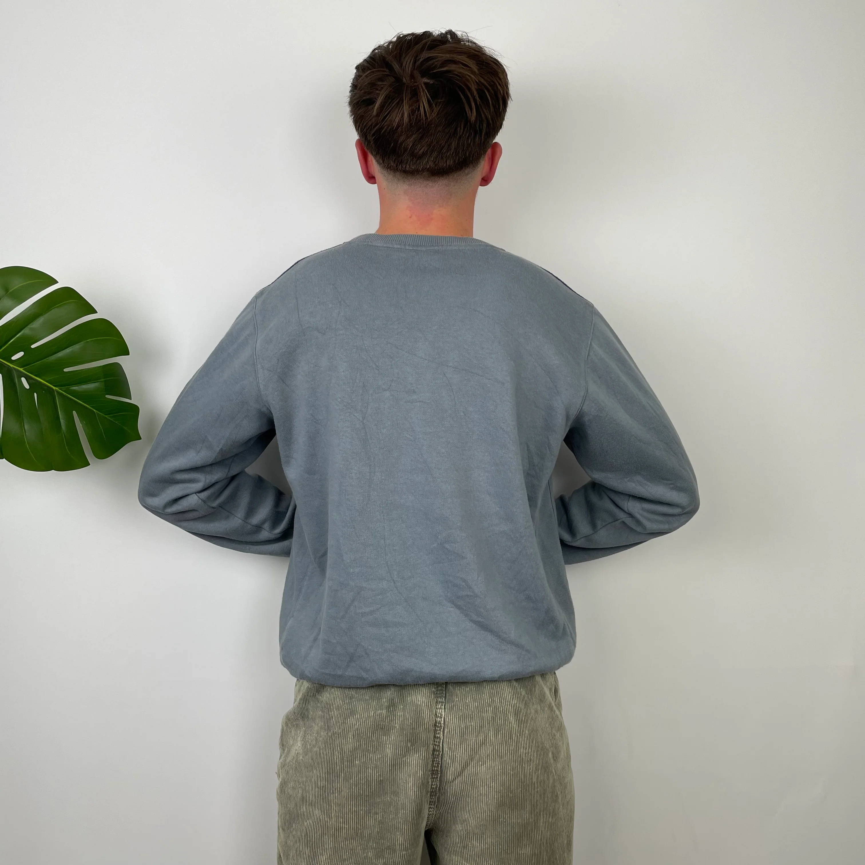 Nike Grey Embroidered Spell Out Sweatshirt (S) - Image 6