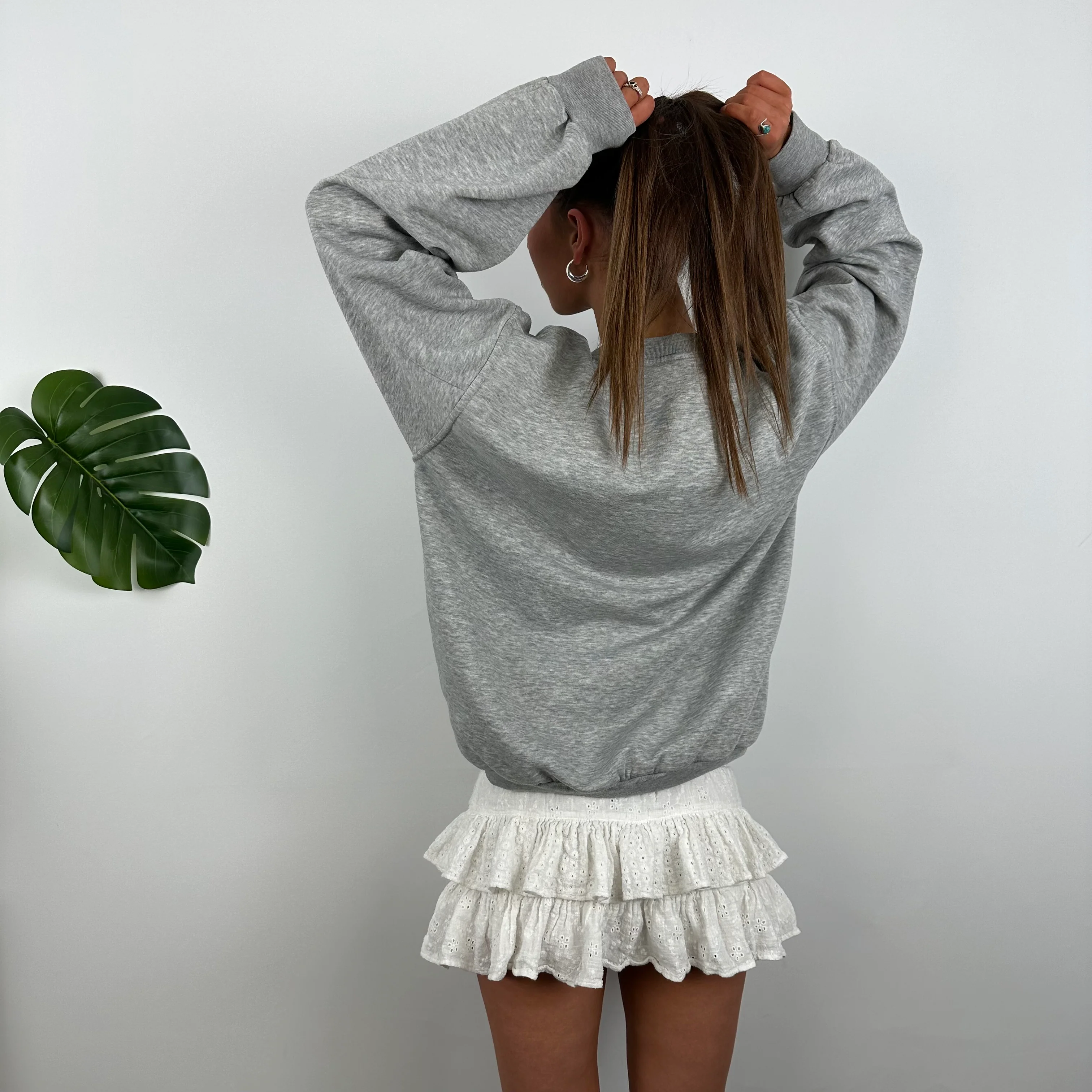 Nike Grey Embroidered Spell Out Sweatshirt (L) - Image 8