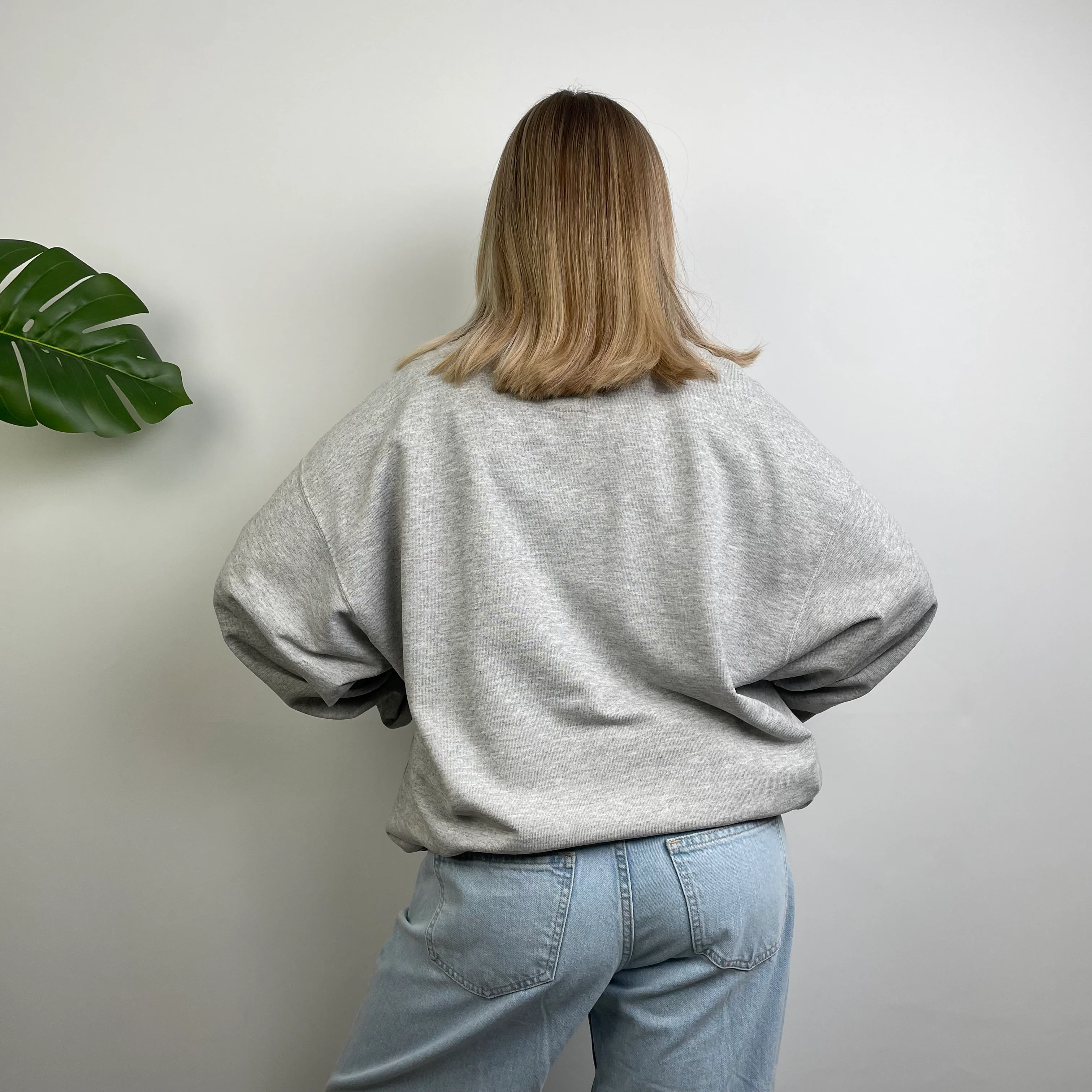 Nike Grey Embroidered Spell Out Sweatshirt (L) - Image 7