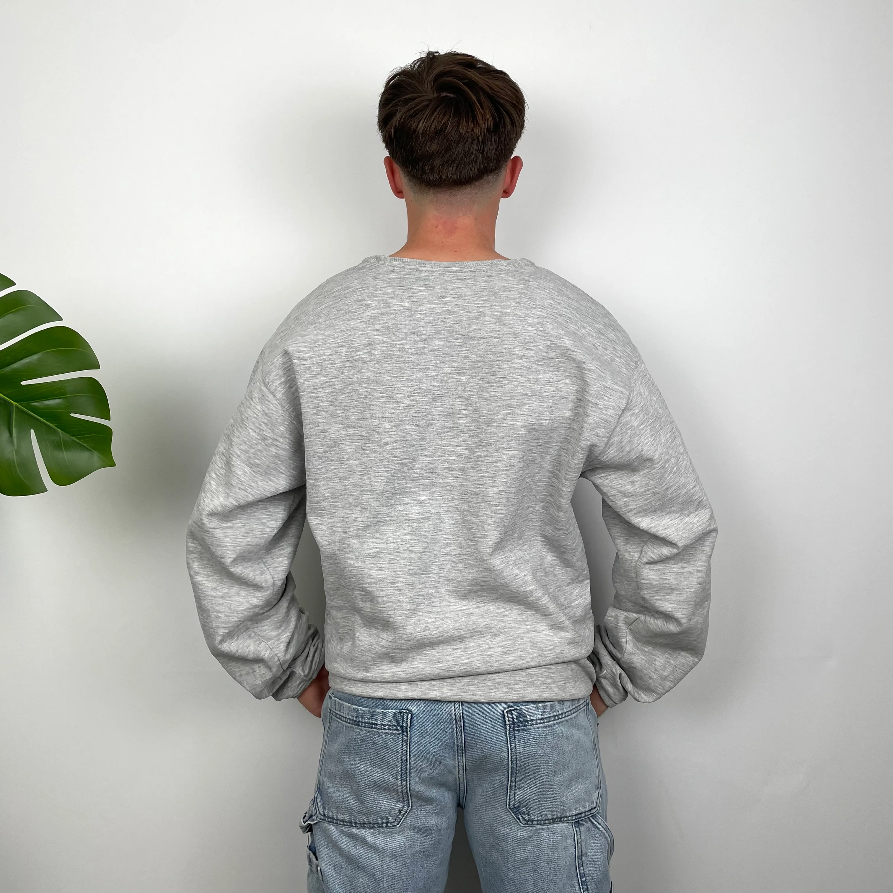 Nike Grey Embroidered Spell Out Sweatshirt (M) - Image 5