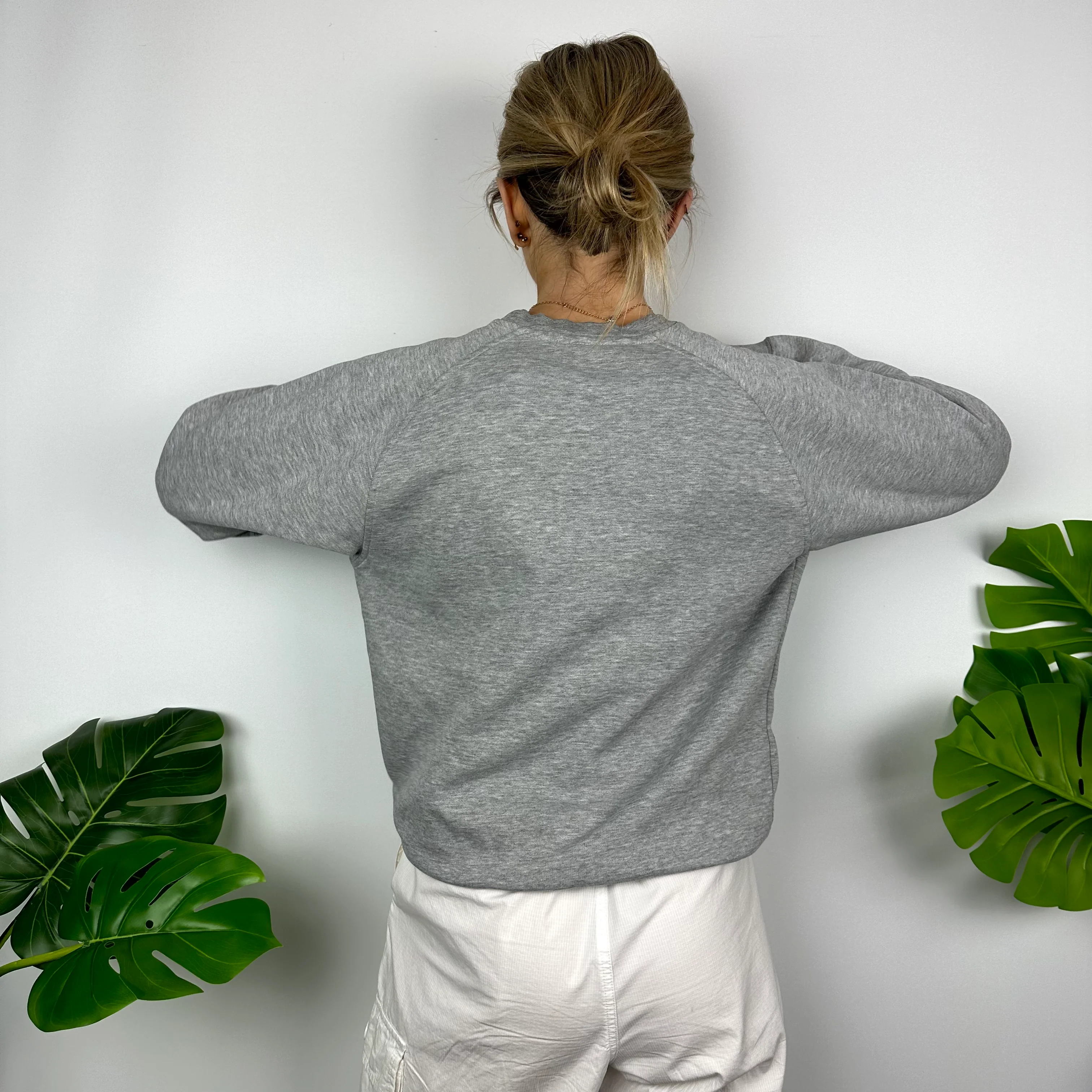Nike Grey Embroidered Swoosh Sweatshirt (S) - Image 3