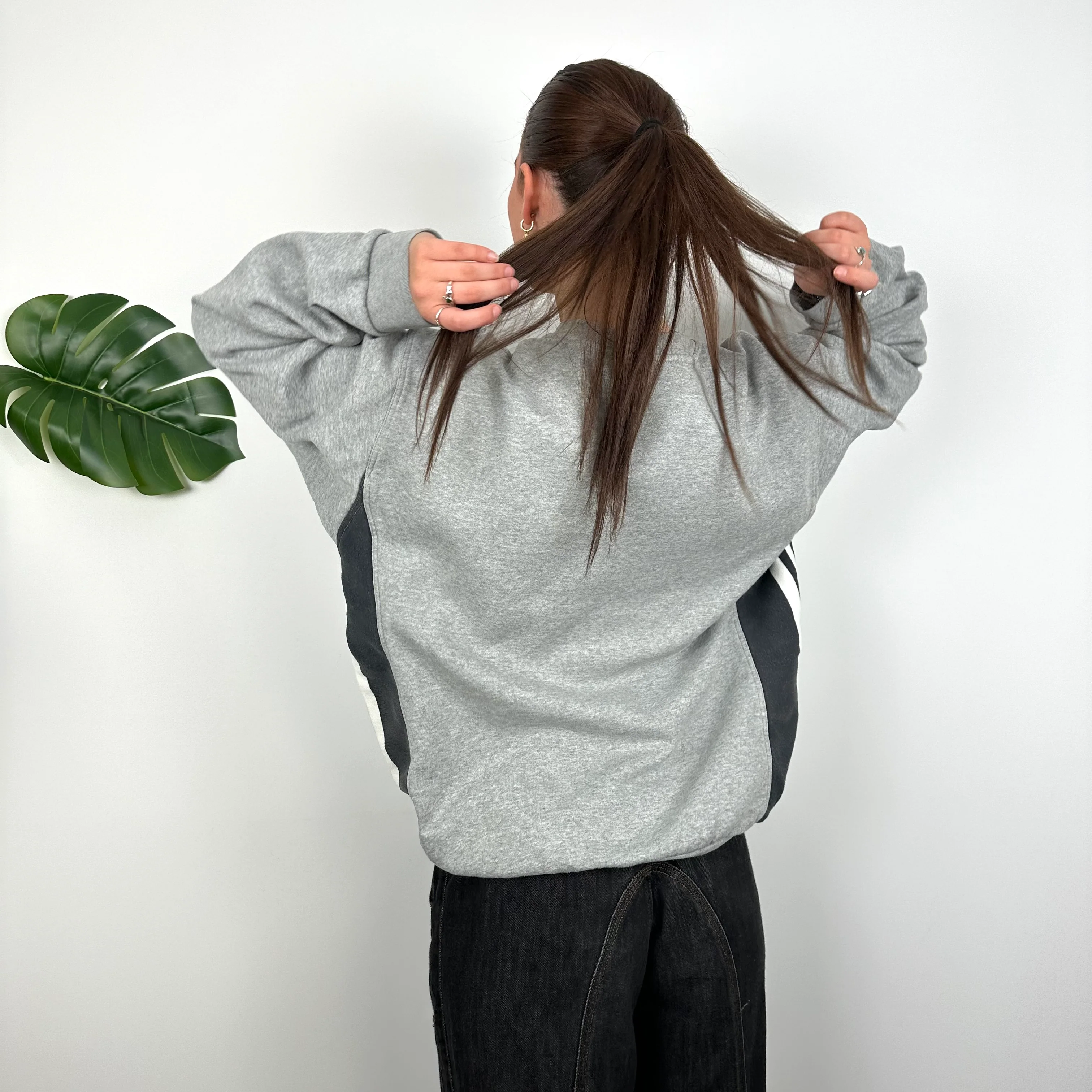 Nike Grey Embroidered Swoosh Sweatshirt (L) - Image 6