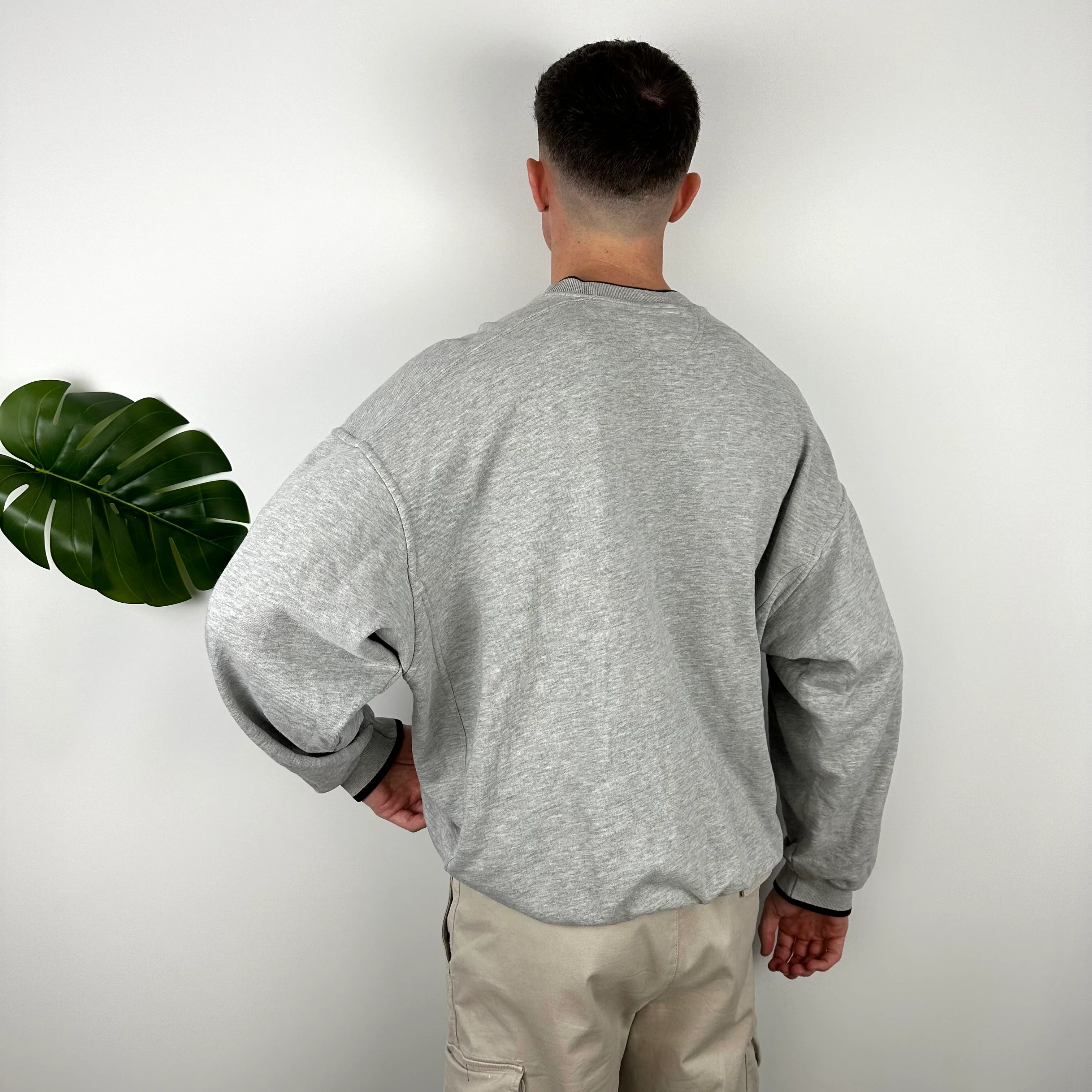 Nike Grey Embroidered Swoosh Sweatshirt (XL) - Image 6