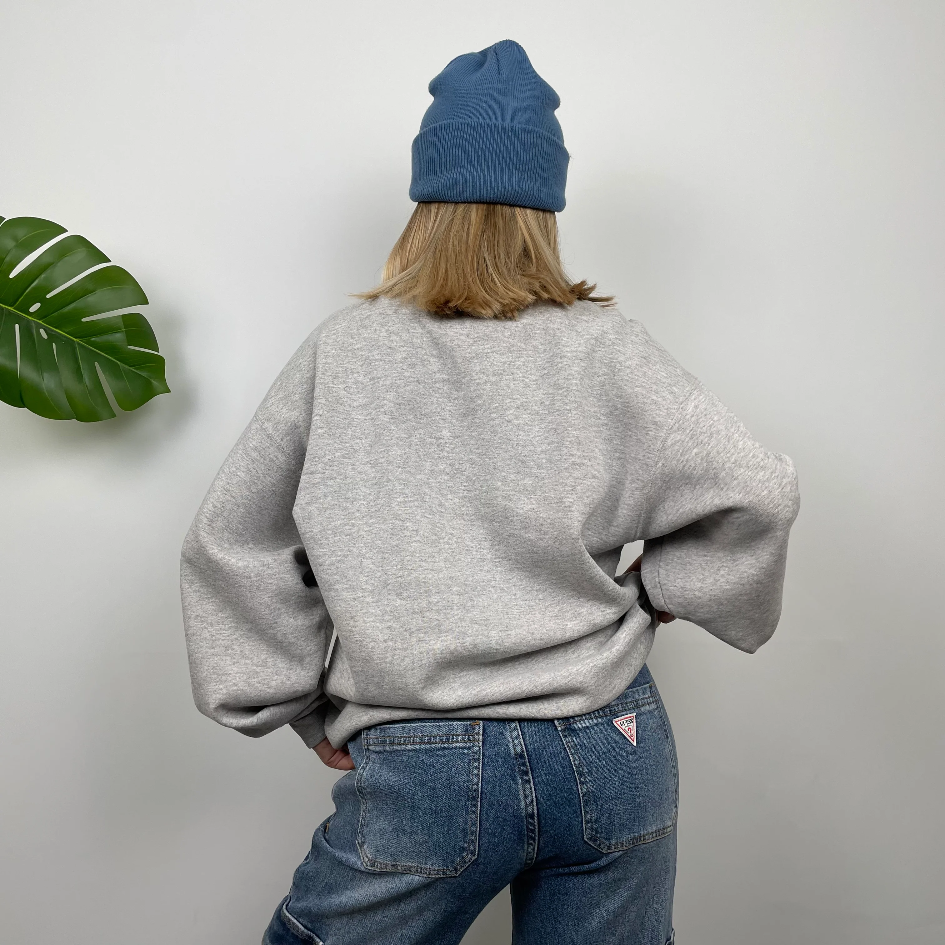 Nike Grey Embroidered Swoosh Sweatshirt (L) - Image 6