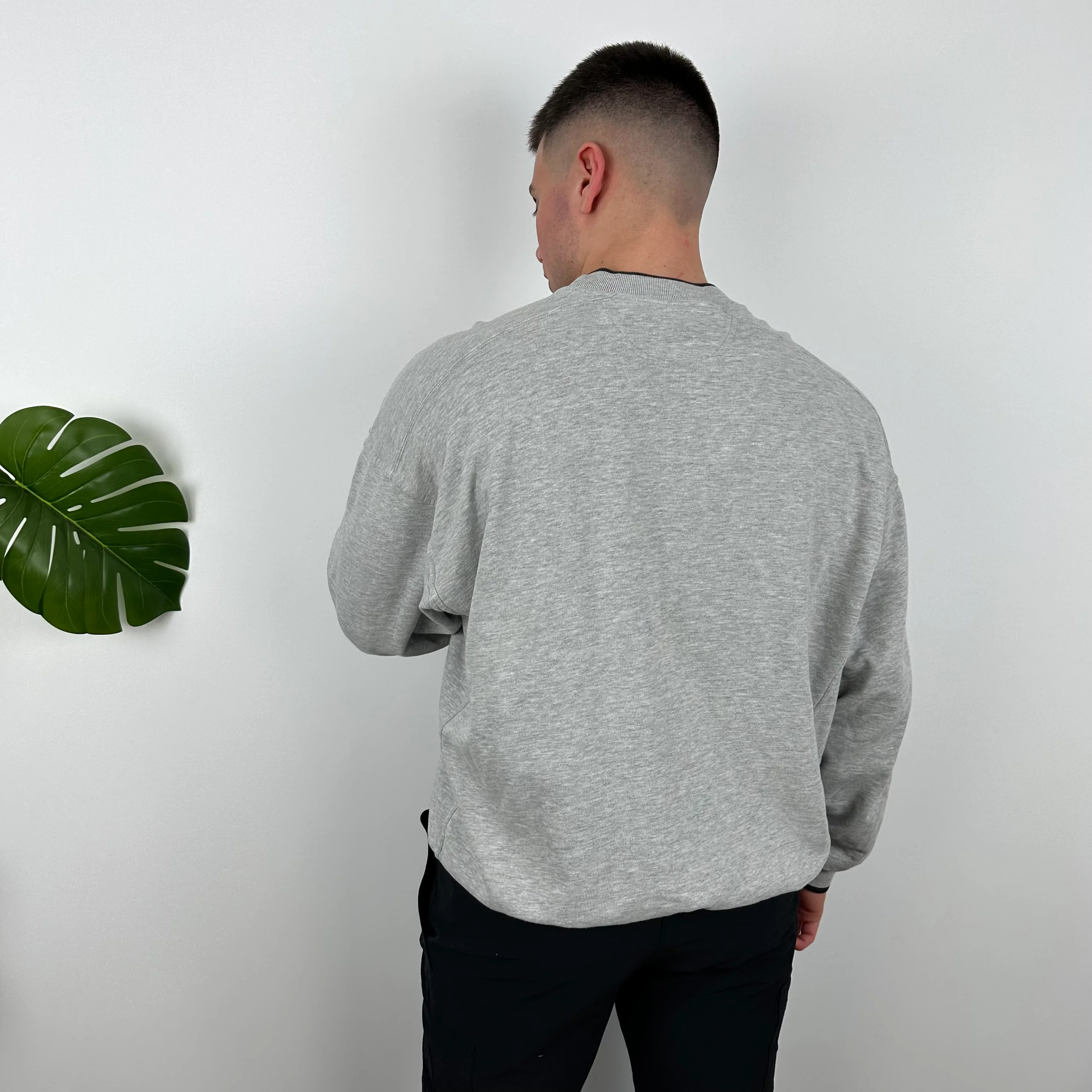 Nike Grey Embroidered Swoosh Sweatshirt (XL) - Image 9