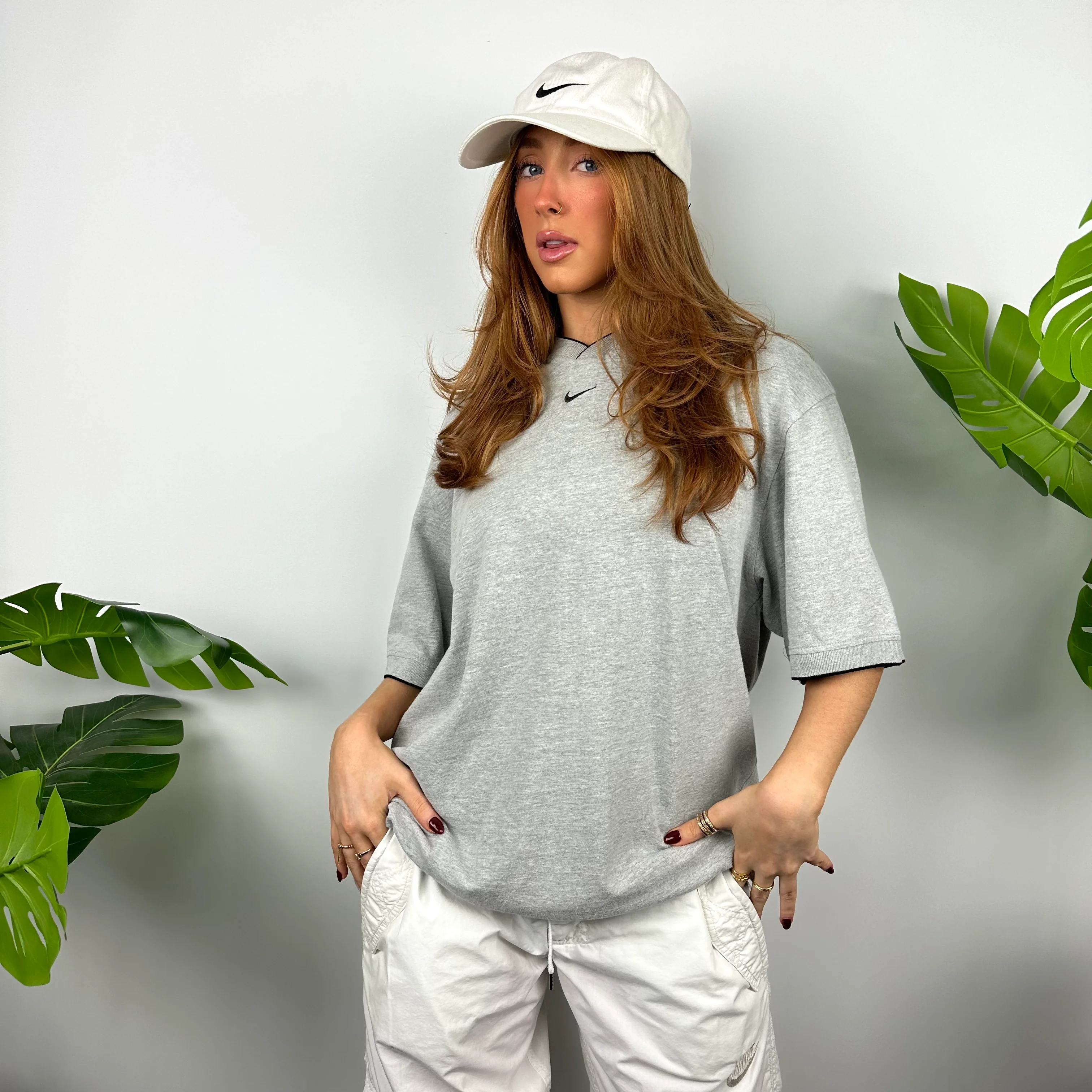 Nike Grey Embroidered Swoosh T Shirt (XL) - Image 5