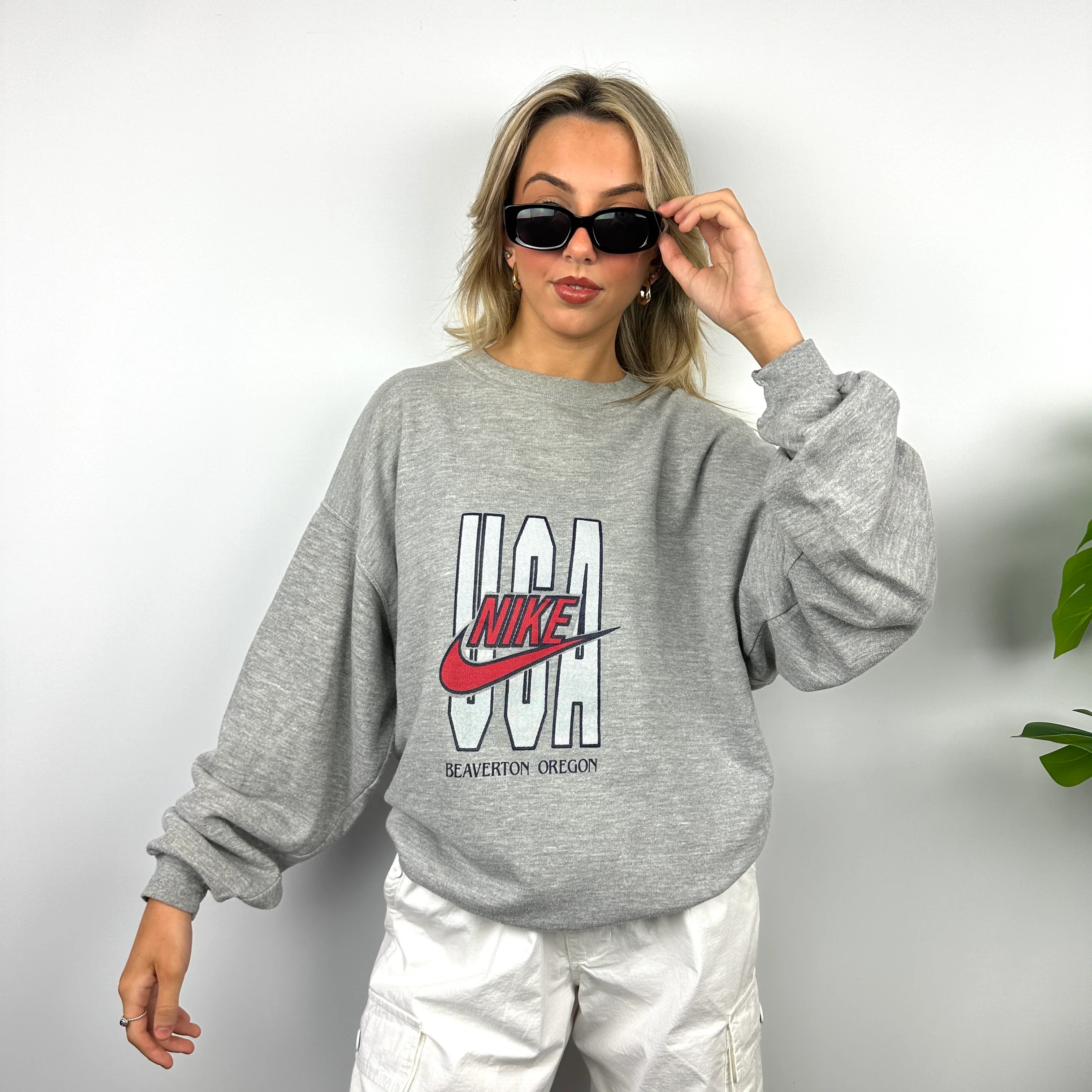 Nike Grey Spell Out Sweatshirt (L)