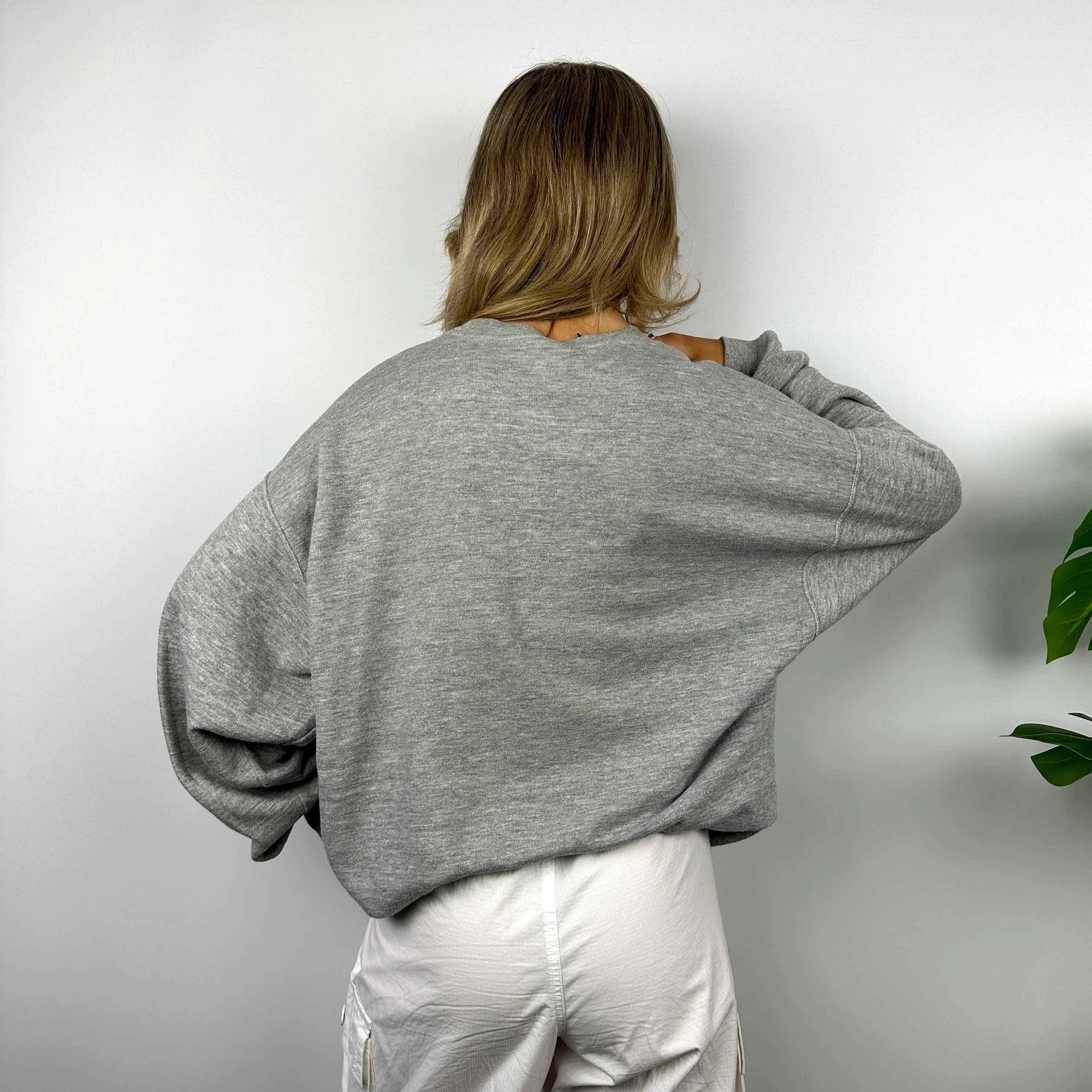 Nike Grey Spell Out Sweatshirt (L) - Image 7