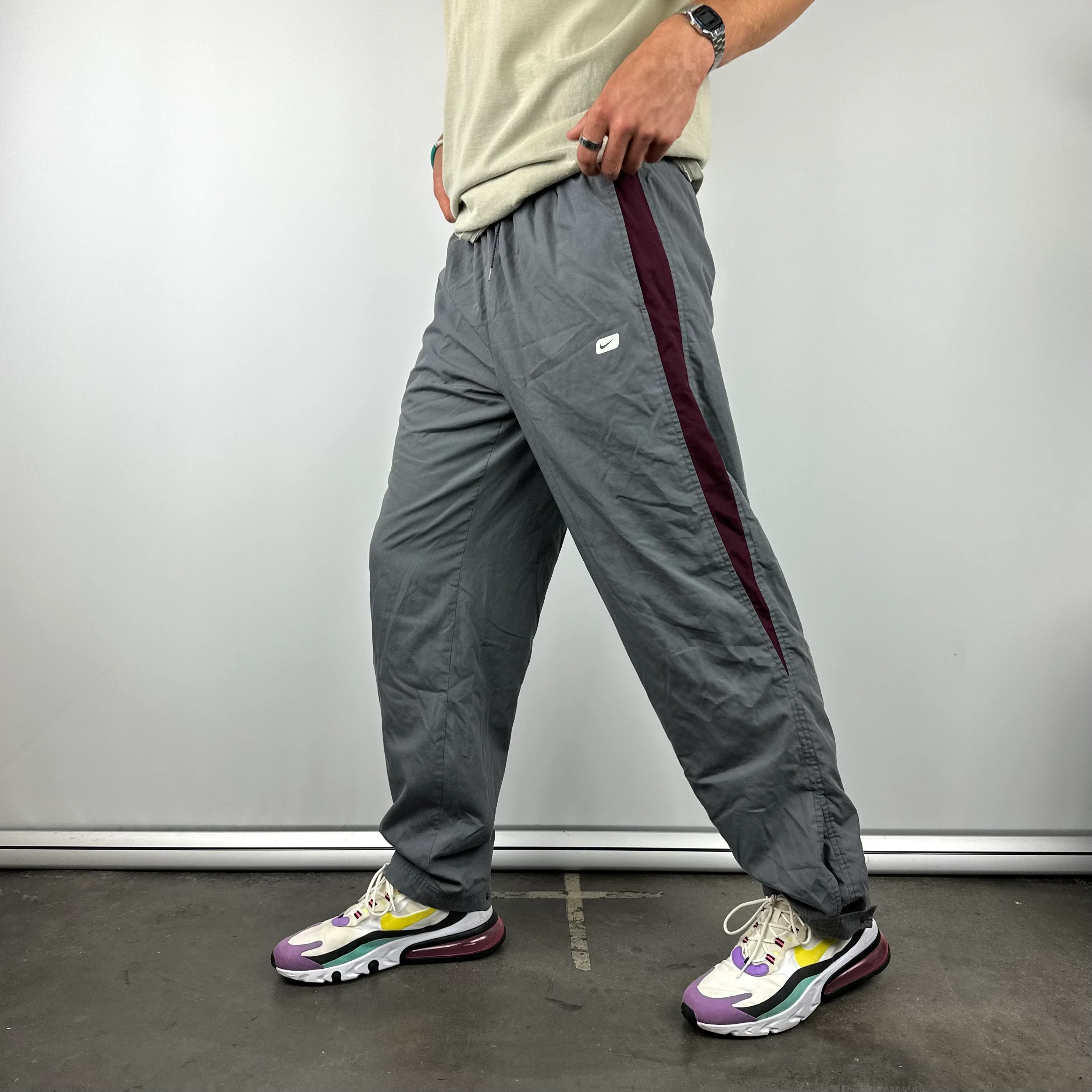 Nike Grey Swoosh Track Pants (M) - Image 4