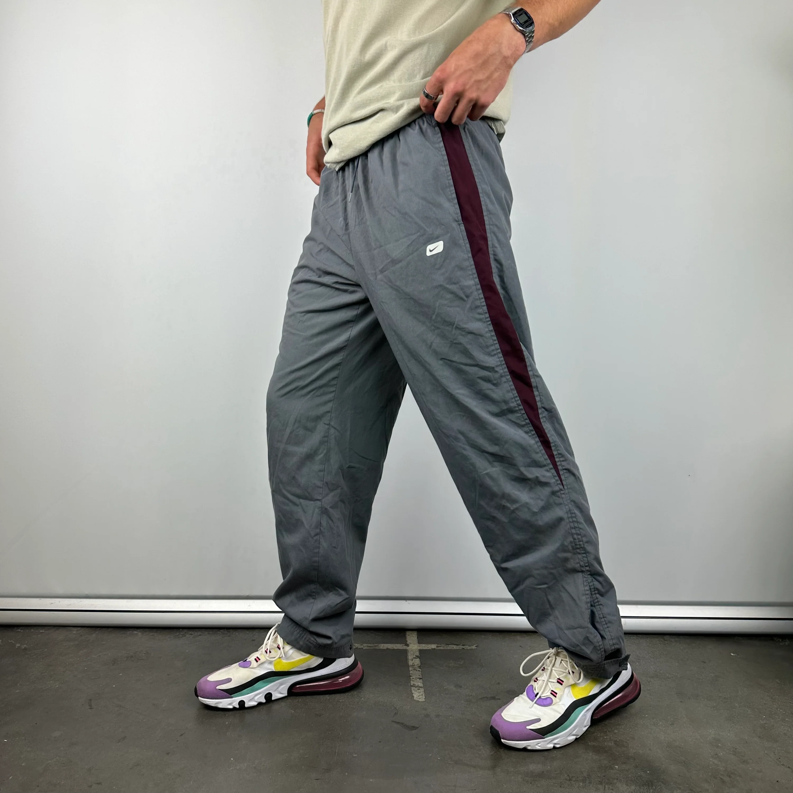 Nike Grey Swoosh Track Pants (M) - Image 6