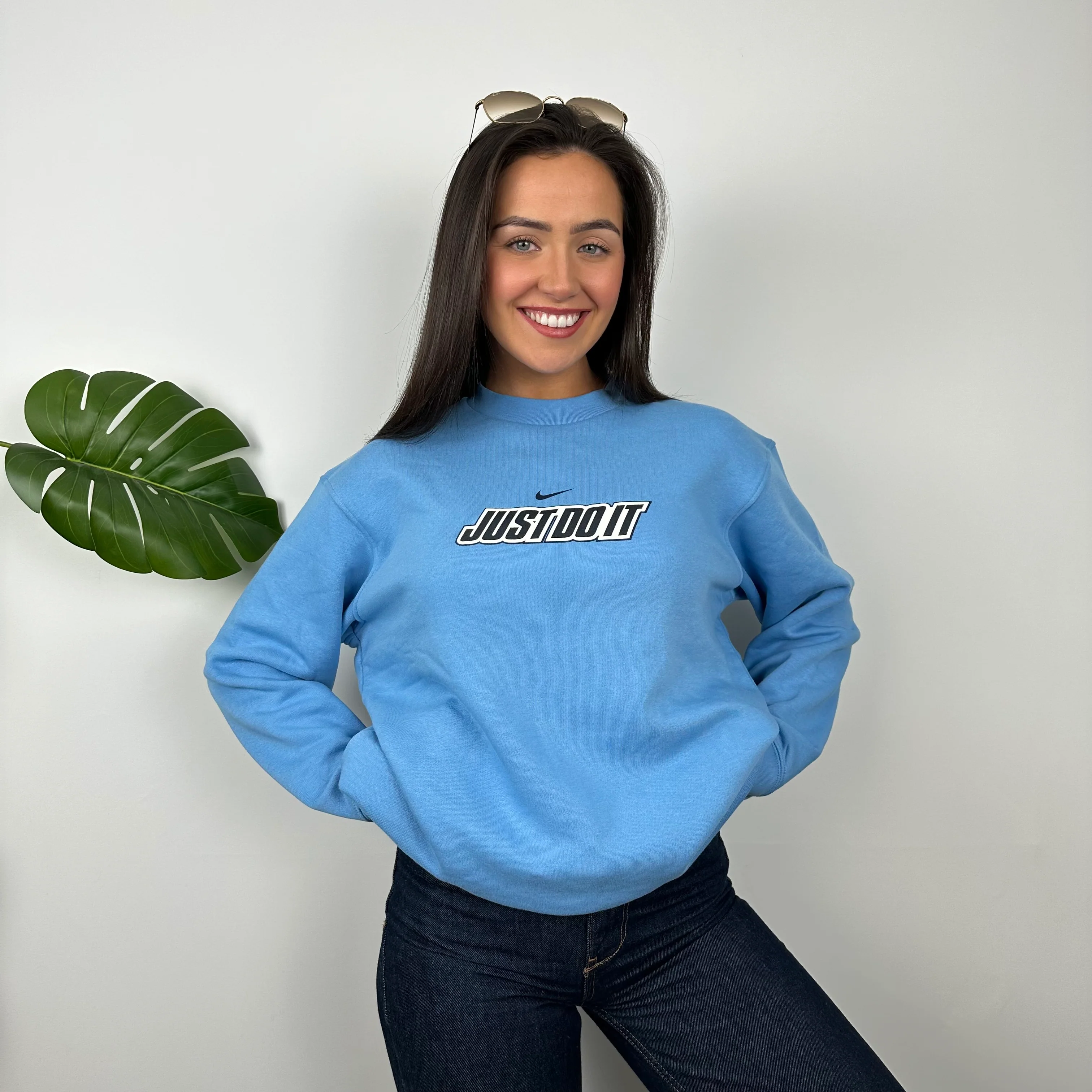 Nike Just Do It RARE Blue Spell Out Sweatshirt (M) - Image 2