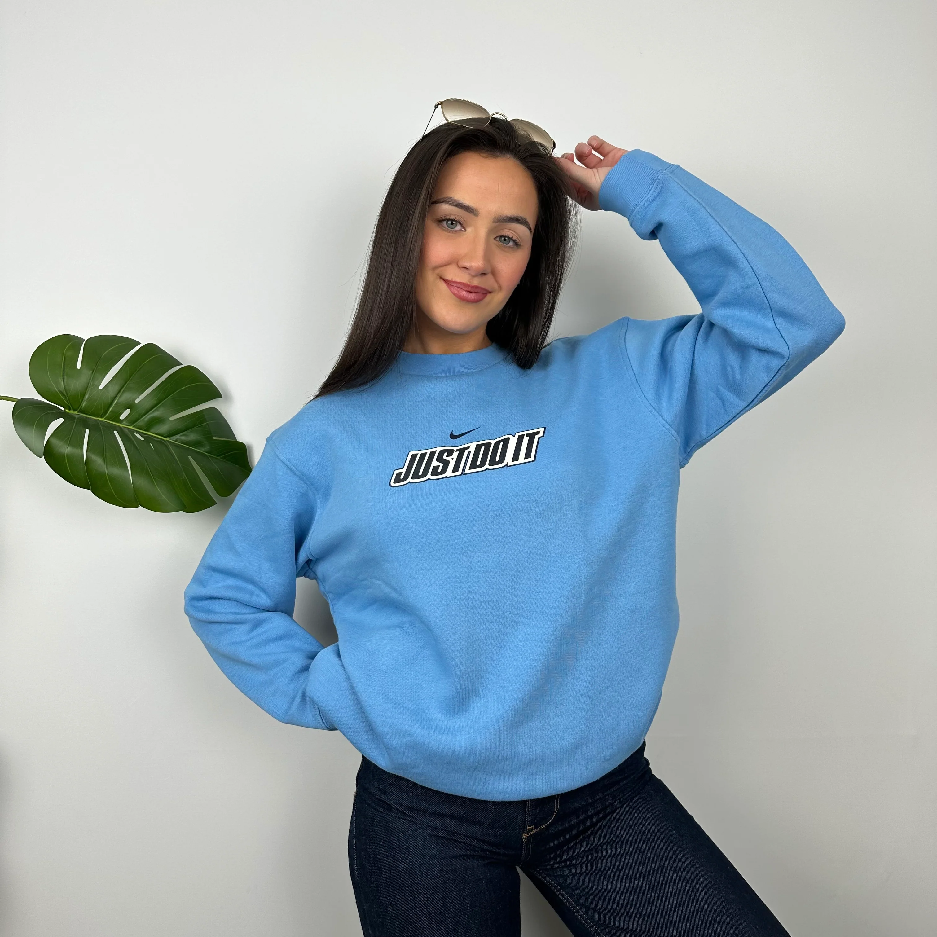 Nike Just Do It RARE Blue Spell Out Sweatshirt (M) - Image 4