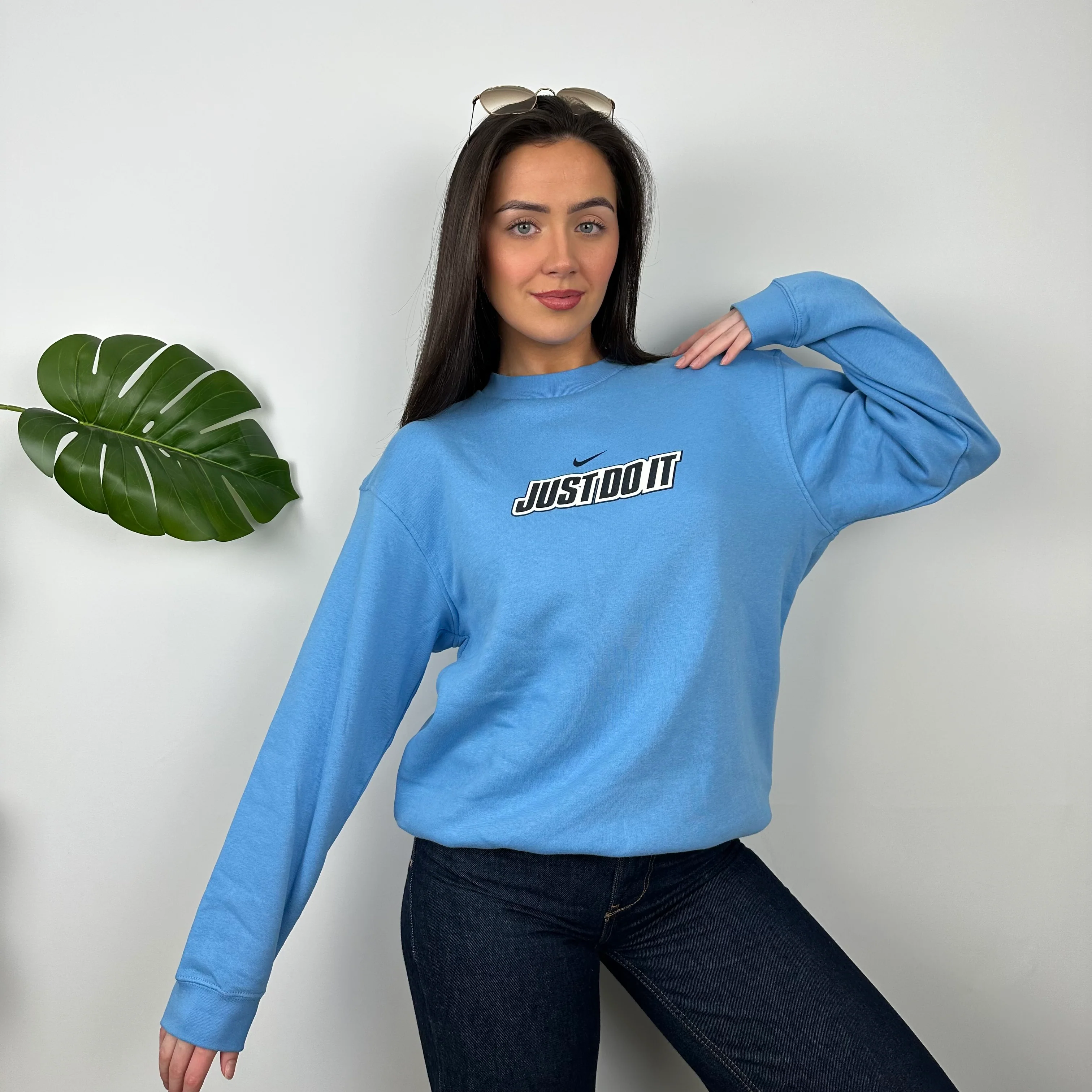 Nike Just Do It RARE Blue Spell Out Sweatshirt (M) - Image 5