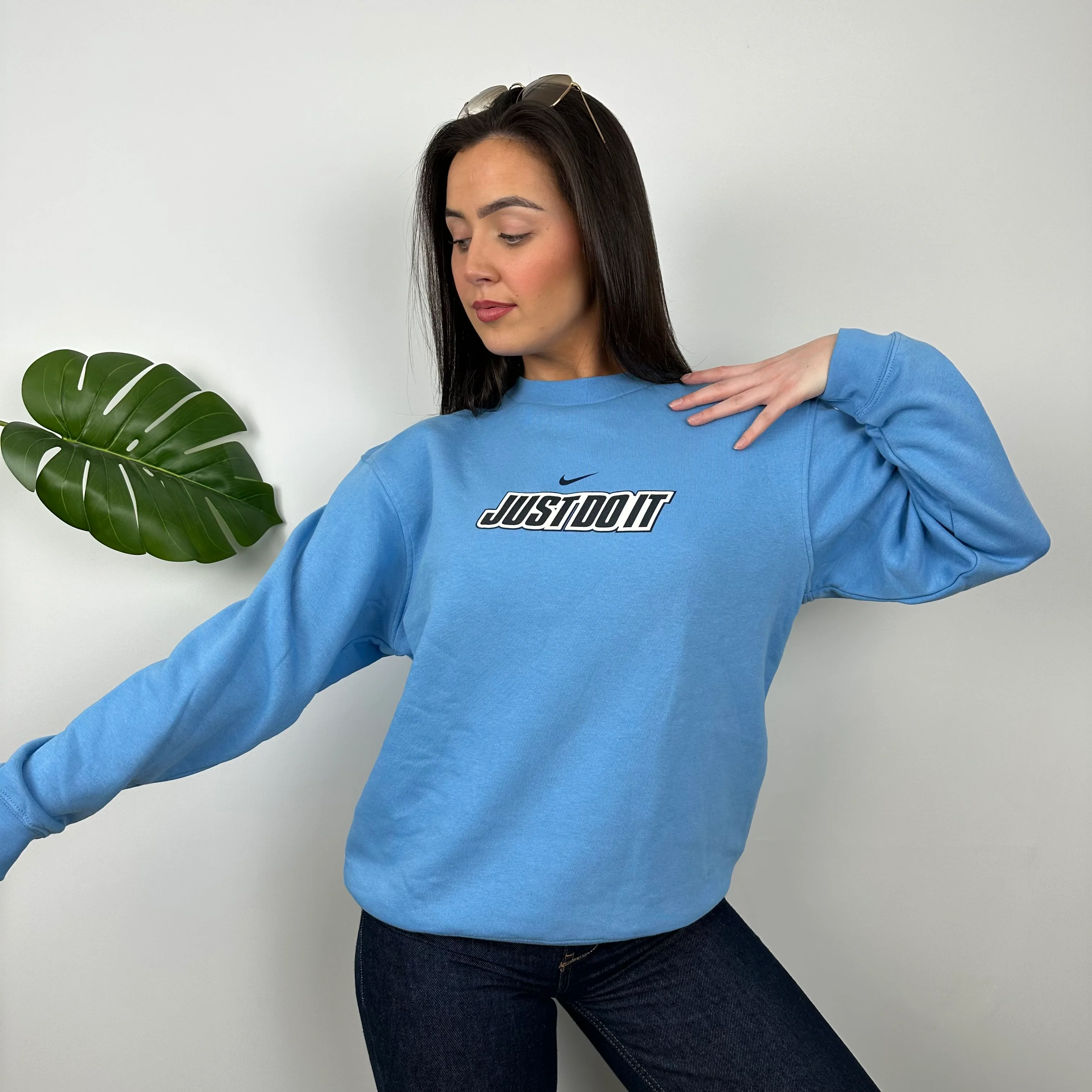 Nike Just Do It RARE Blue Spell Out Sweatshirt (M) - Image 6