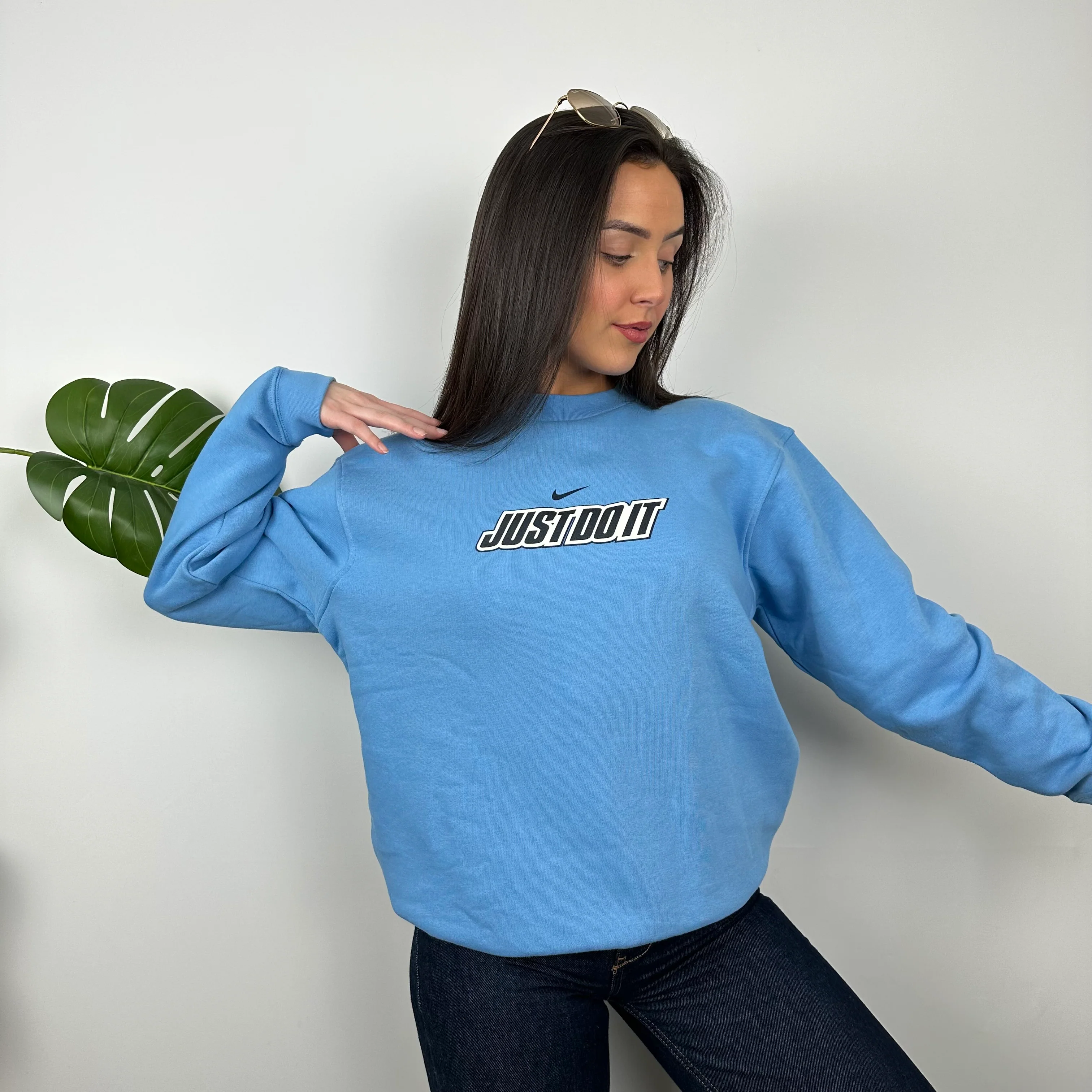 Nike Just Do It RARE Blue Spell Out Sweatshirt (M) - Image 7