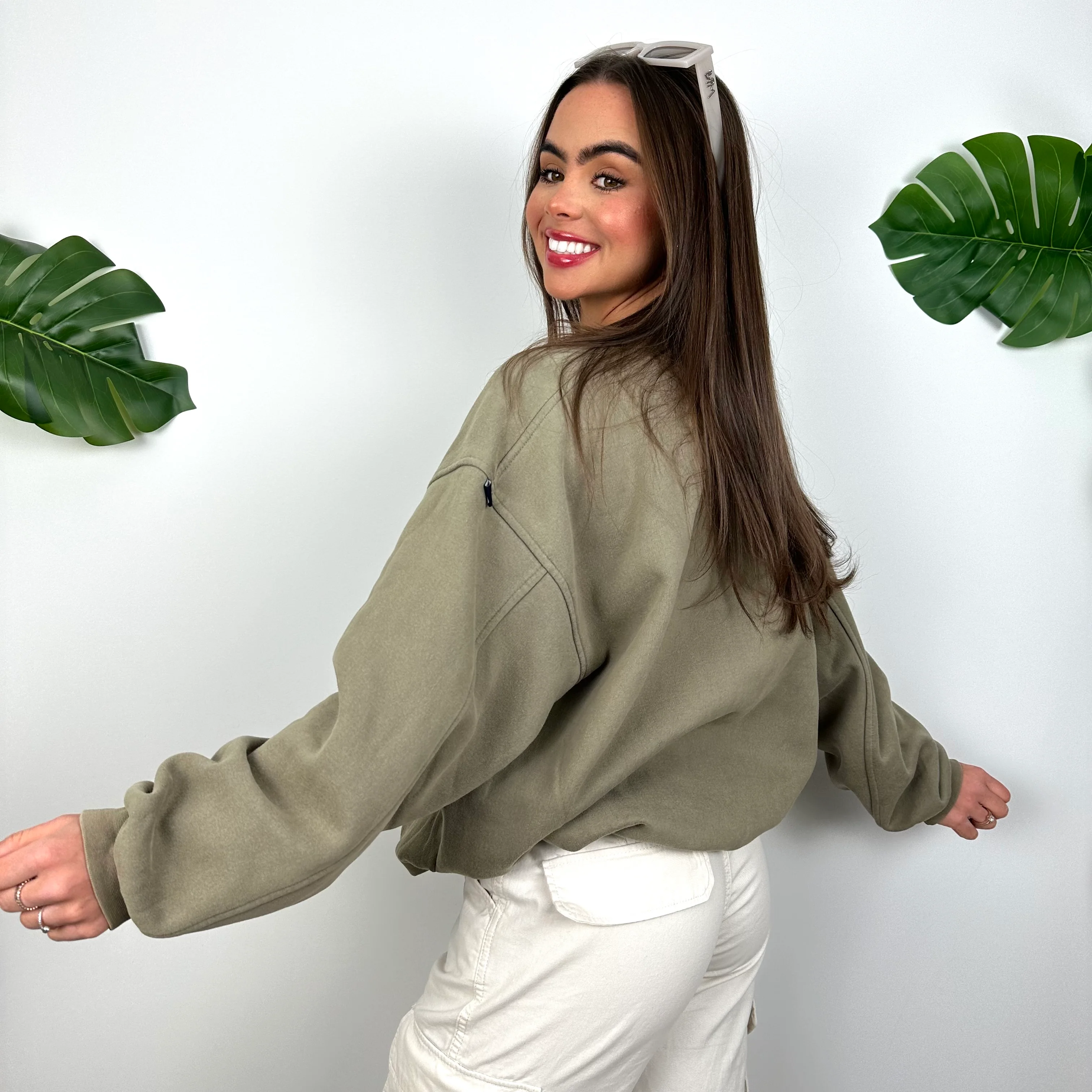 Nike Khaki Spell Out Sweatshirt (M) - Image 7