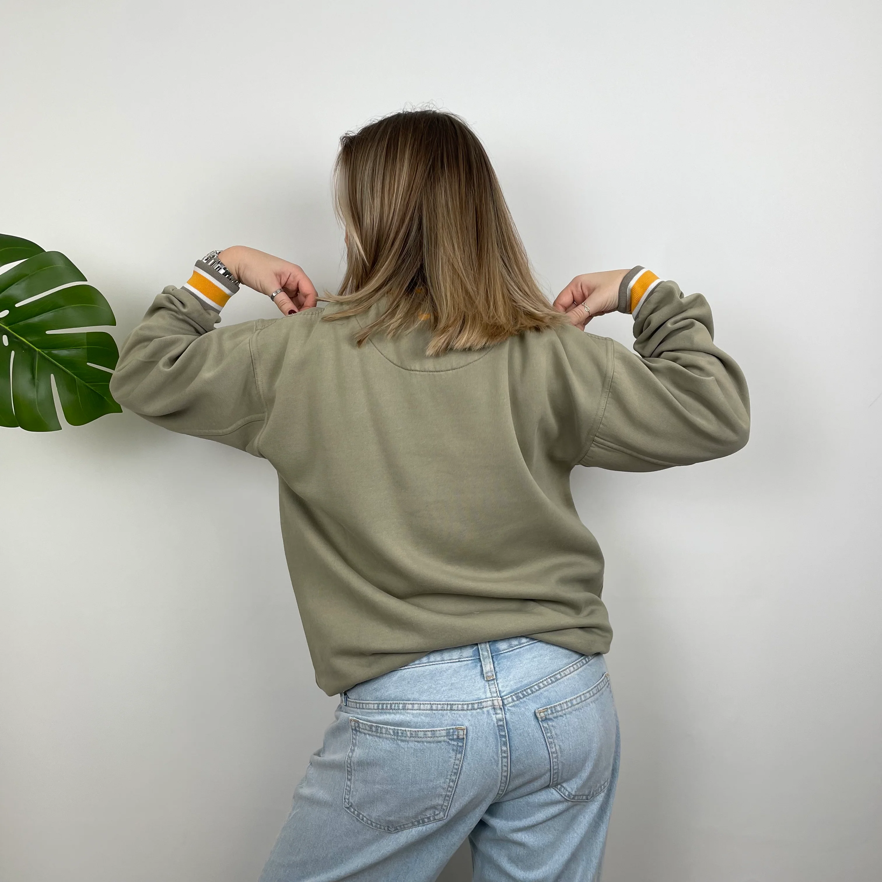 Nike Khaki Embroidered Swoosh Sweatshirt (M) - Image 6