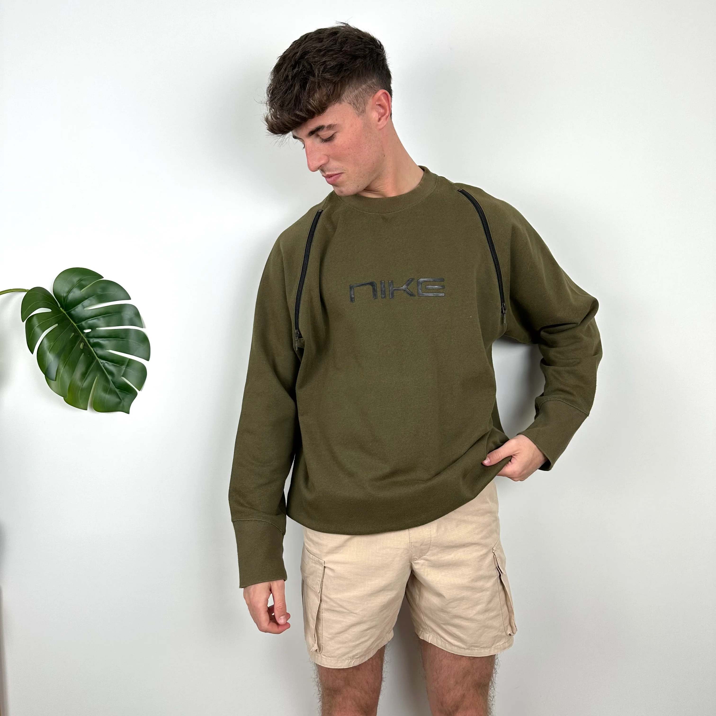 Nike Khaki Spell Out Sweatshirt (XL) - Image 2