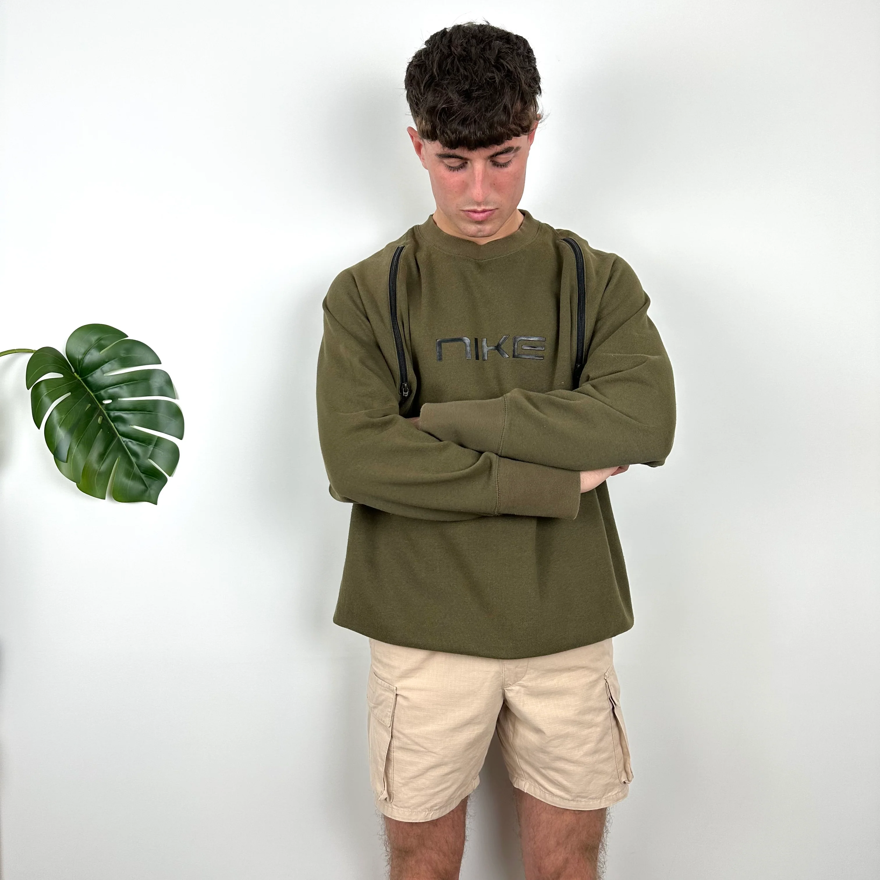 Nike Khaki Spell Out Sweatshirt (XL) - Image 3
