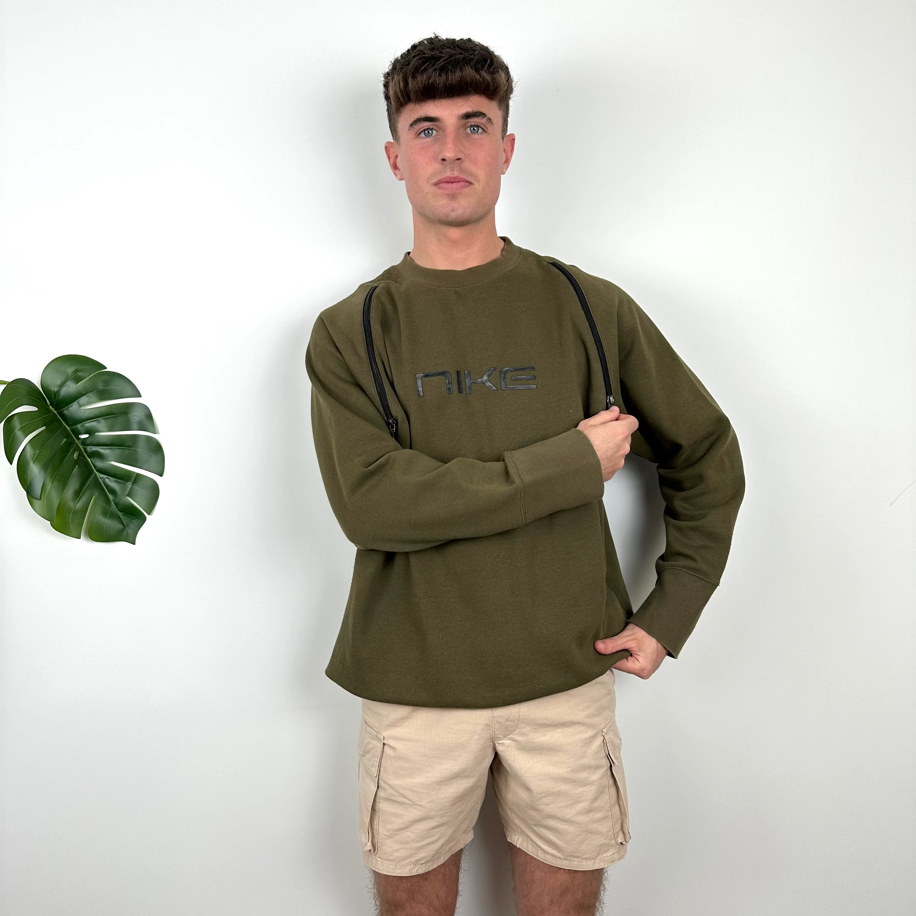 Nike Khaki Spell Out Sweatshirt (XL) - Image 4