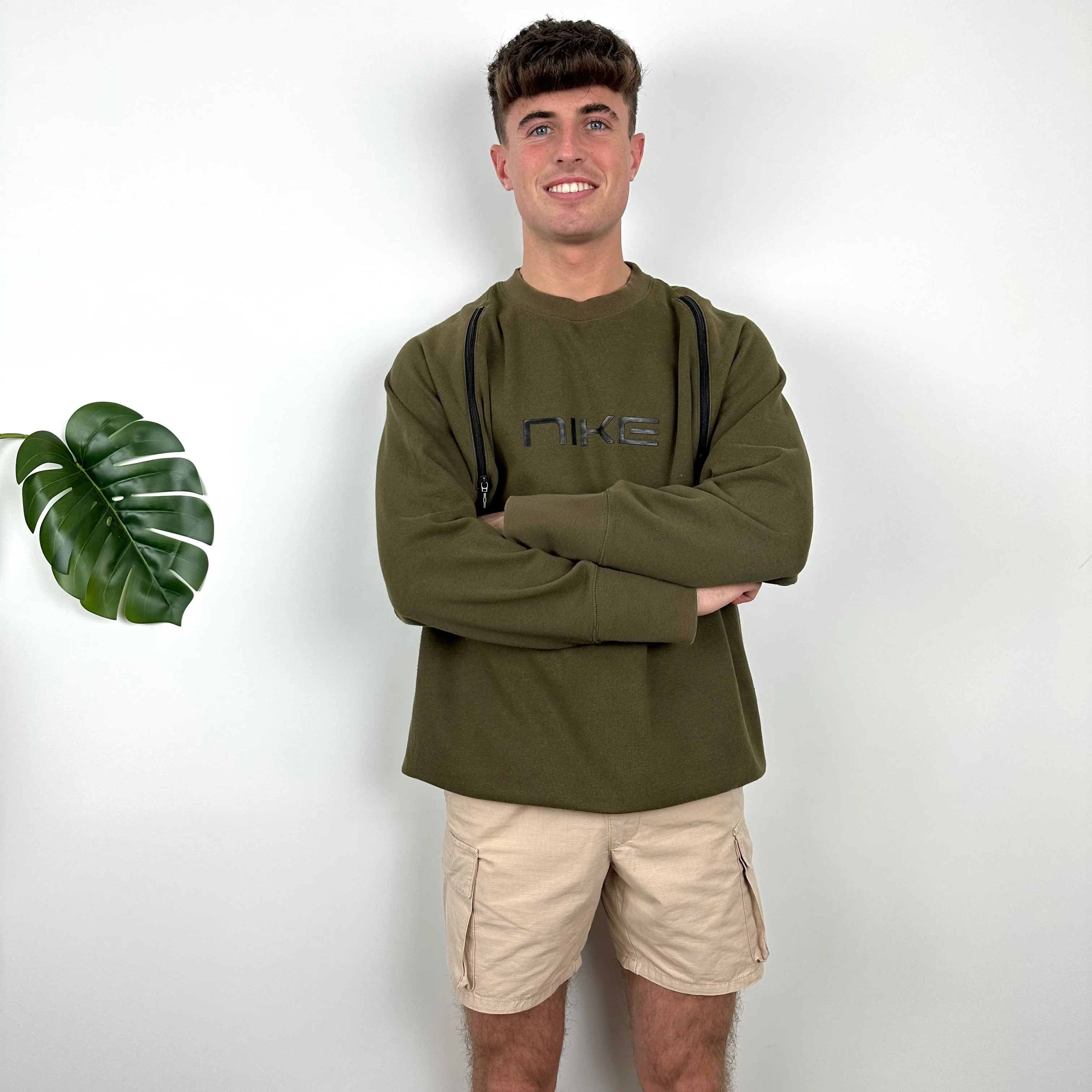 Nike Khaki Spell Out Sweatshirt (XL) - Image 5