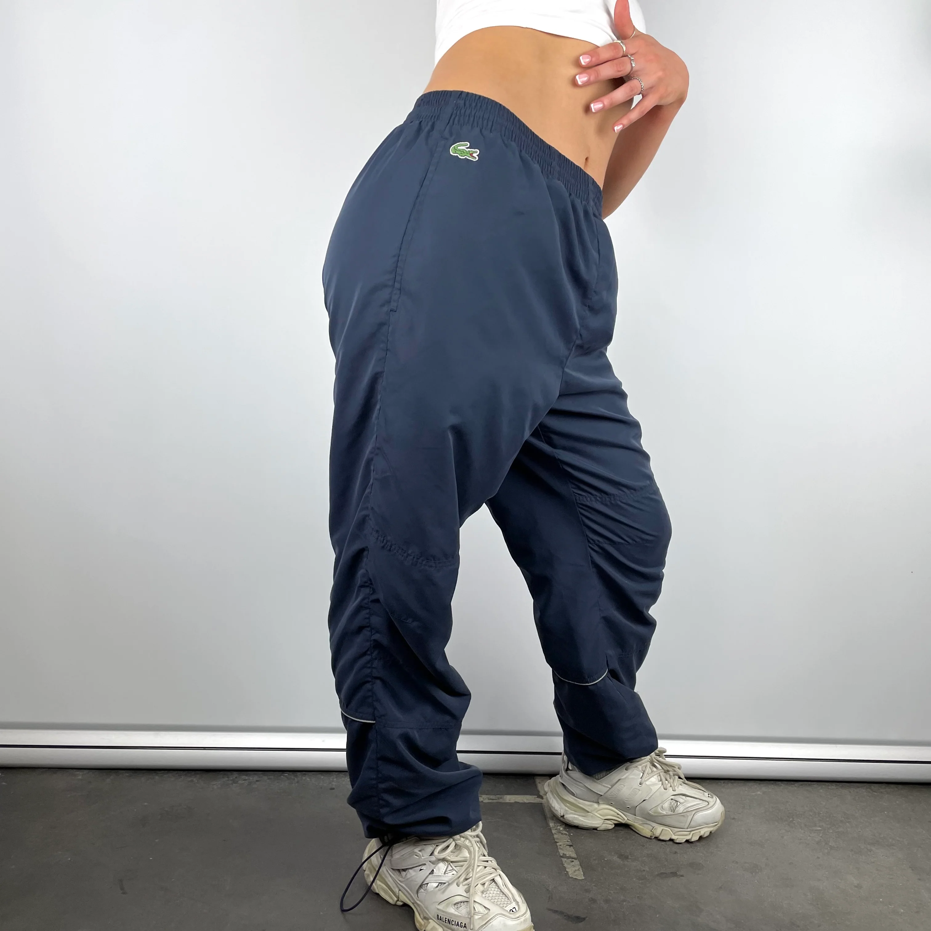 Lacoste Navy Embroidered Logo Track Pants (M) - Image 5
