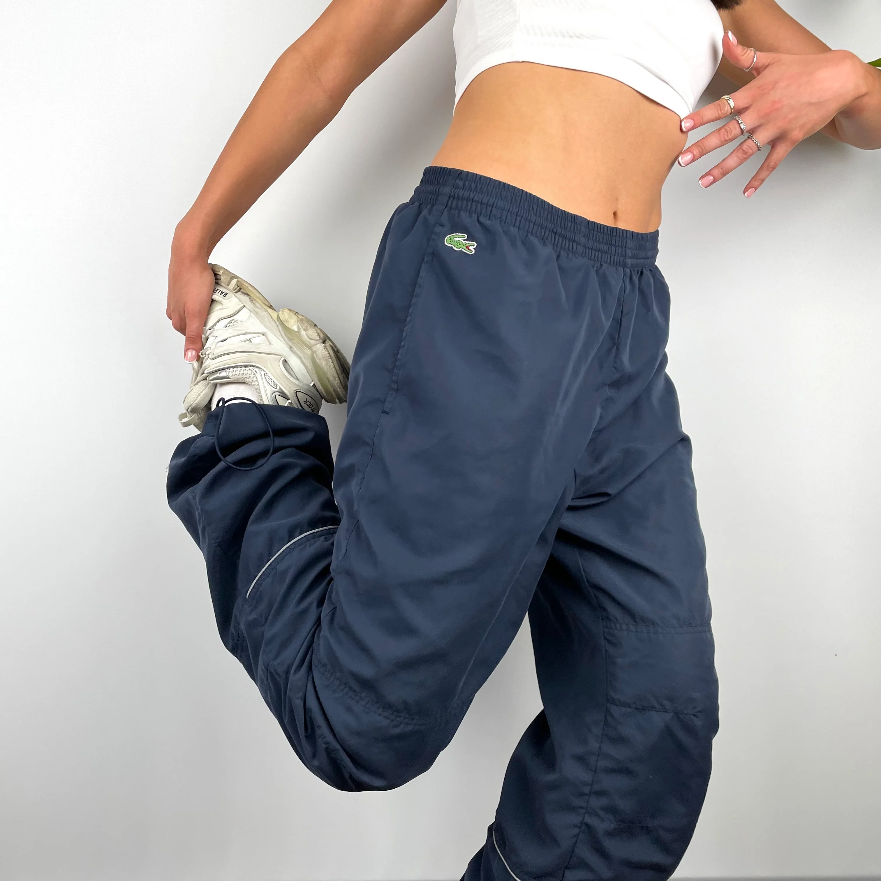 Lacoste Navy Embroidered Logo Track Pants (M) - Image 6