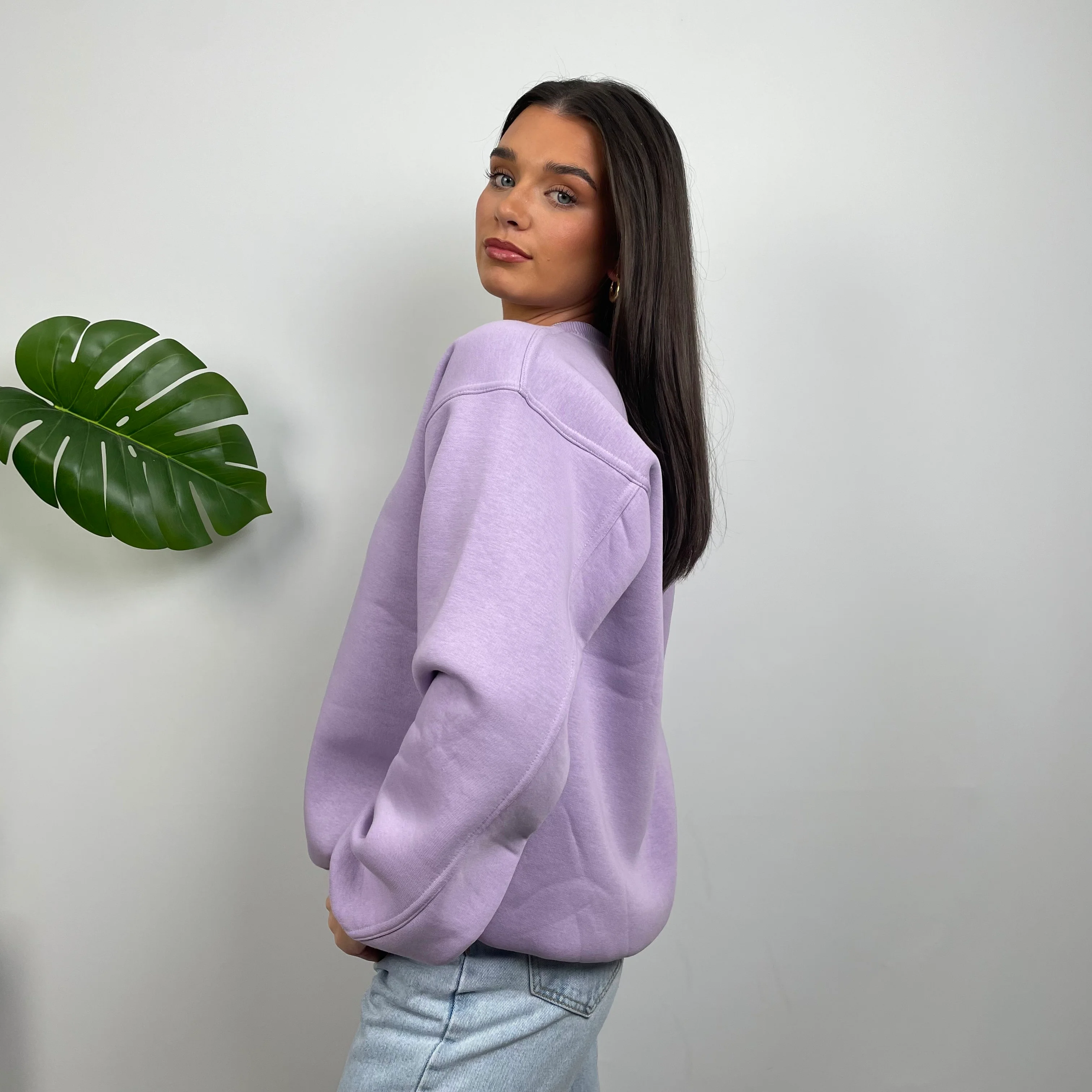 Nike Lilac Embroidered Spell Out Sweatshirt (S) - Image 6
