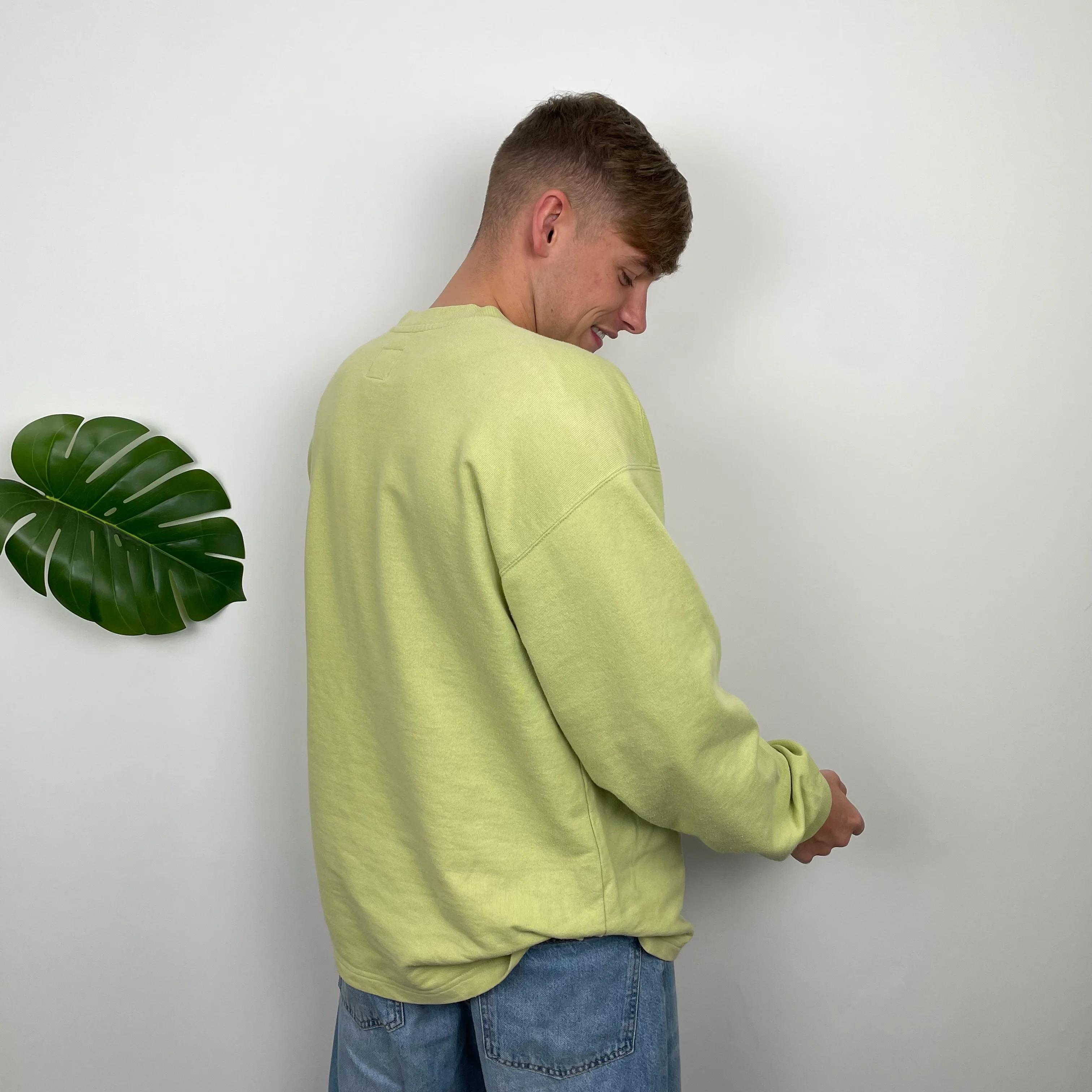Nike Lime Embroidered Swoosh Sweatshirt (XL) - Image 3