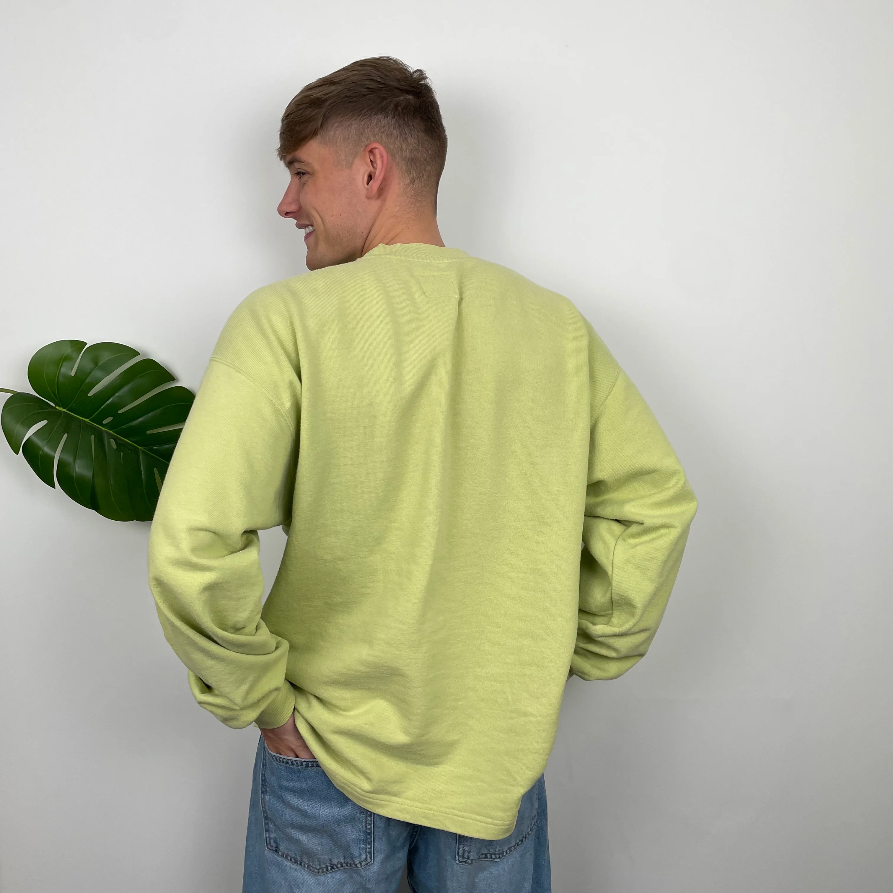 Nike Lime Embroidered Swoosh Sweatshirt (XL) - Image 6