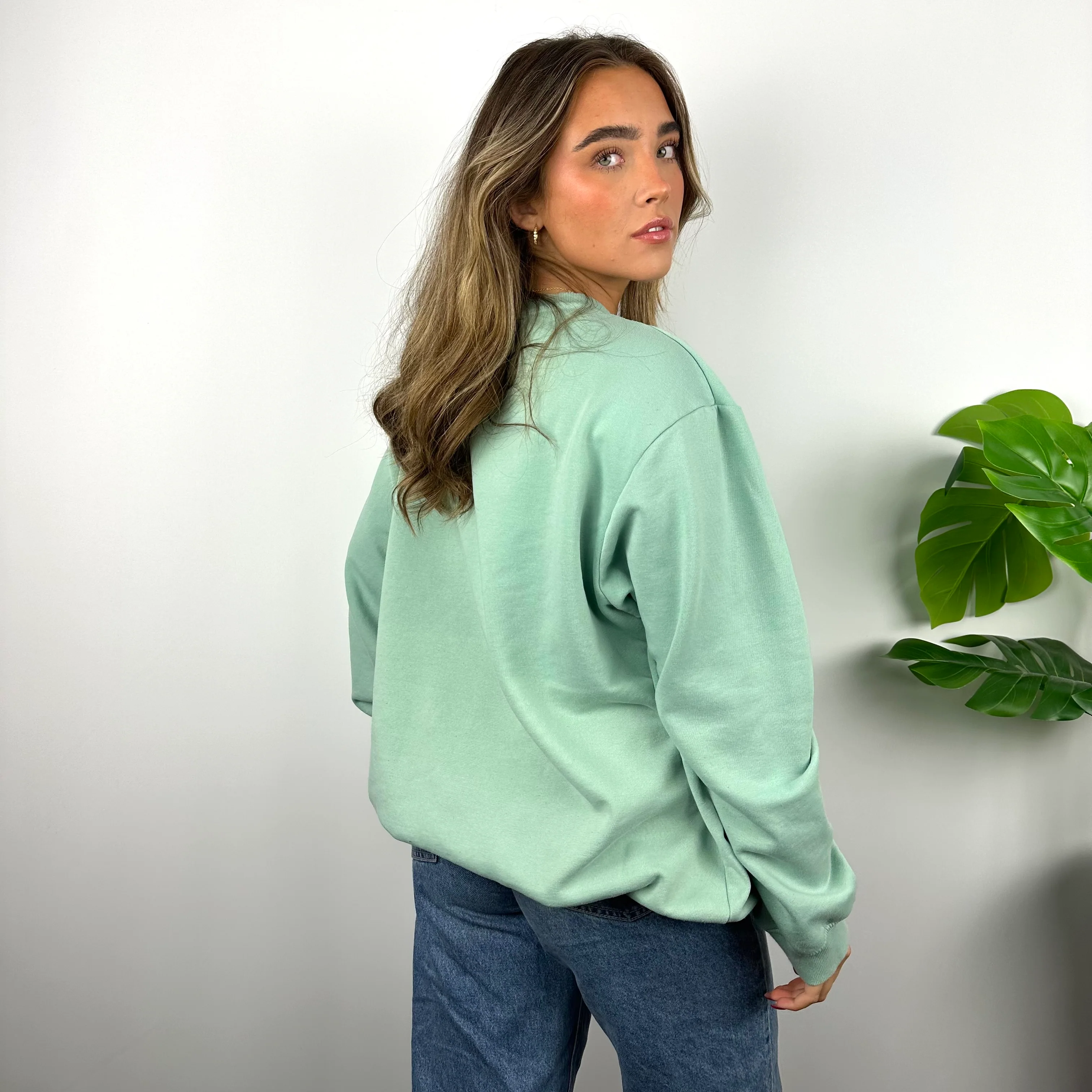 Nike Mint Green Embroidered Spell Out Sweatshirt (L) - Image 7