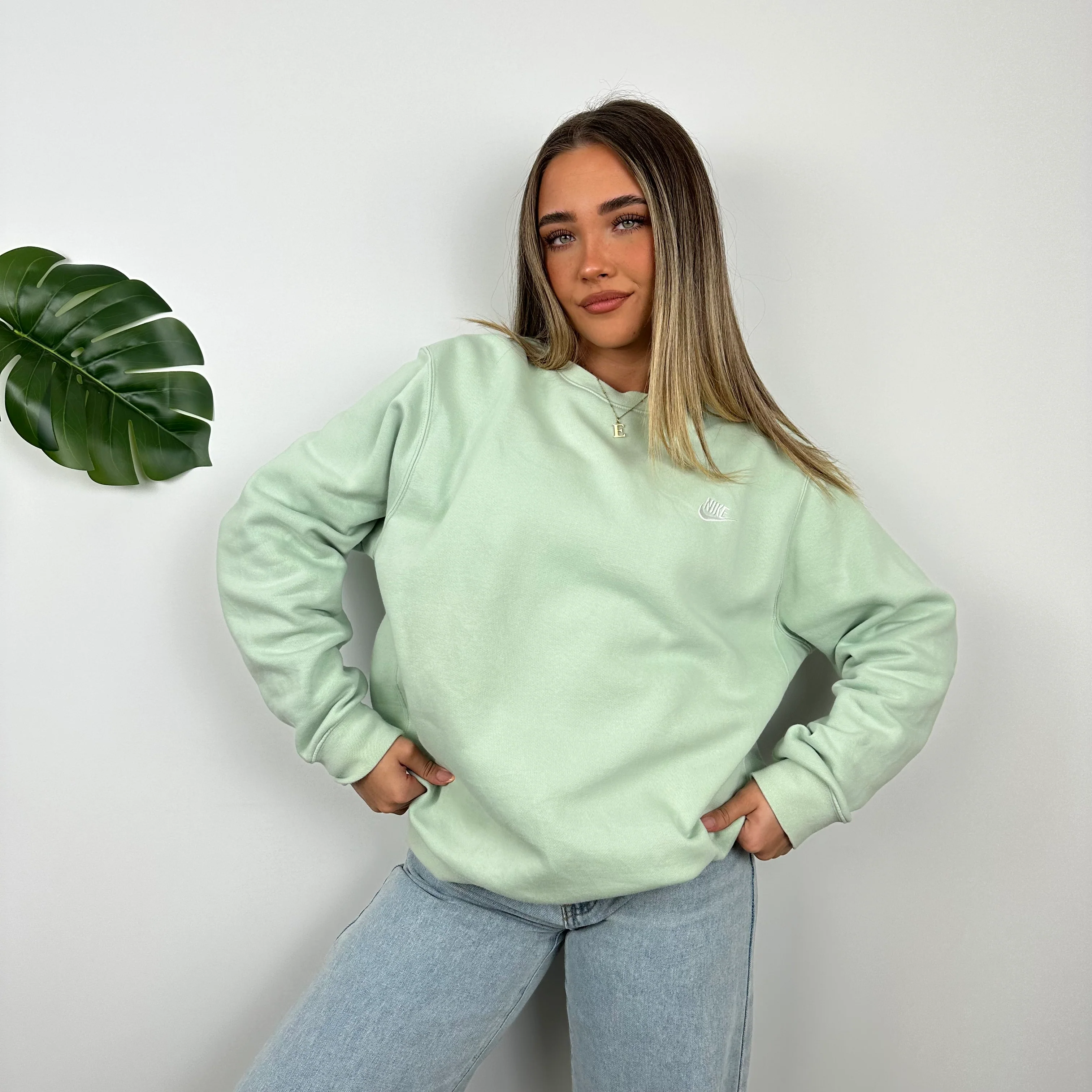 Nike Mint Green Embroidered Sweatshirt (L) - Image 4