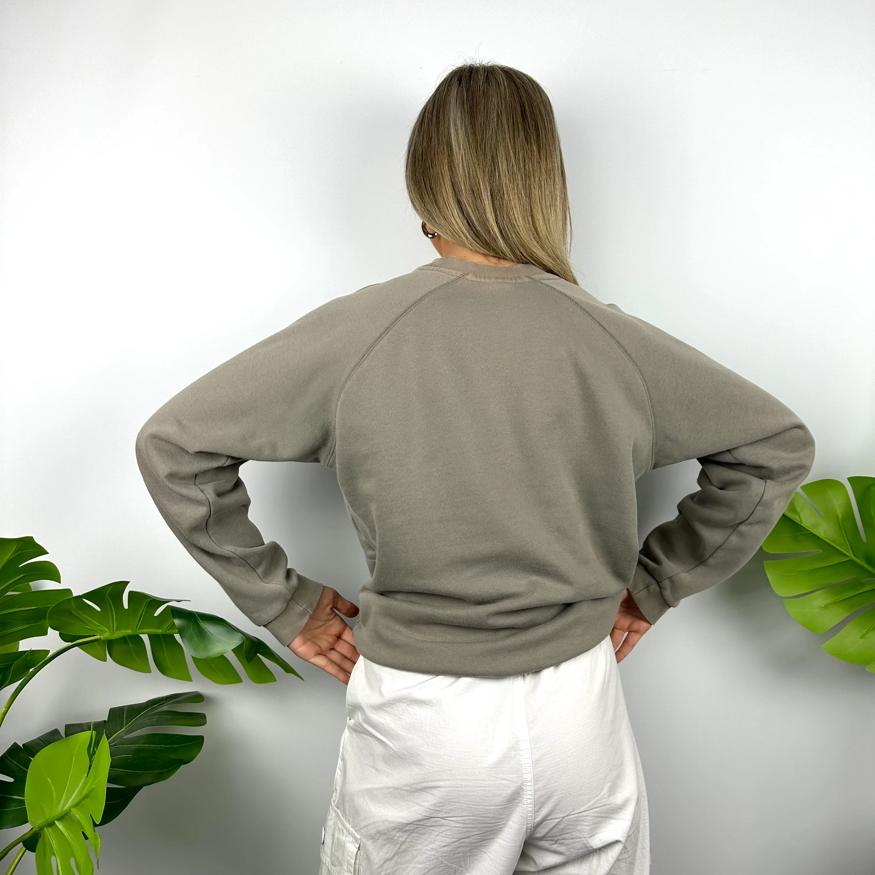 Nike Mocha Brown Embroidered Spell Out Sweatshirt (S) - Image 4