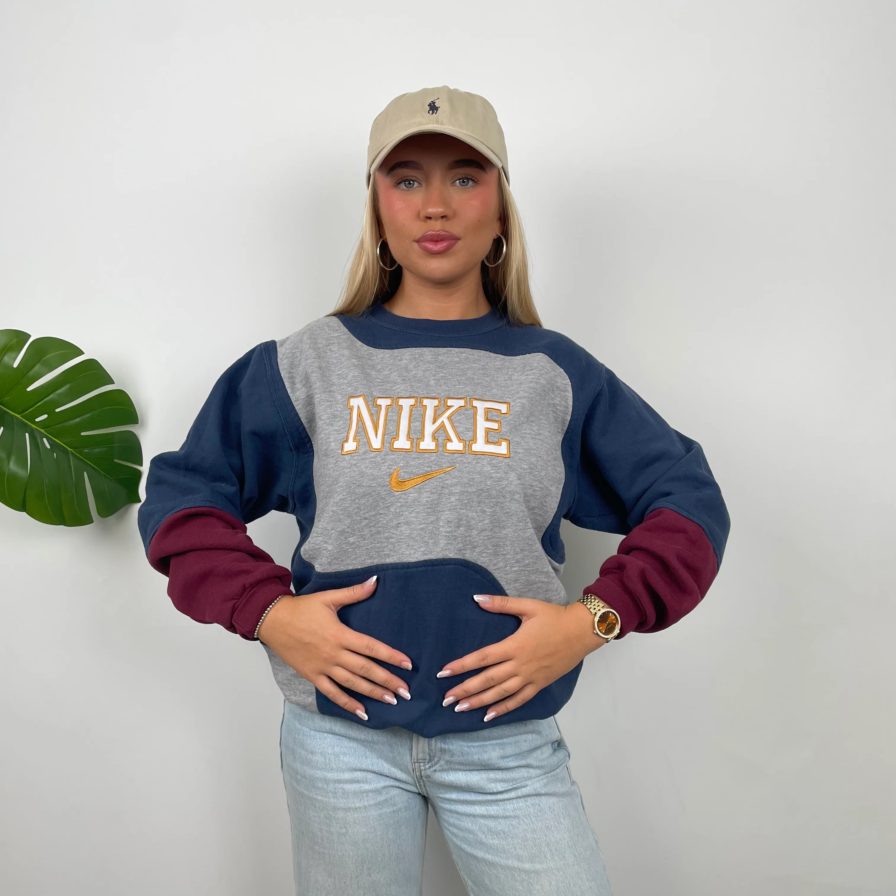 Nike Multi Coloured Embroidered Spell Out Sweatshirt (M) - Image 2