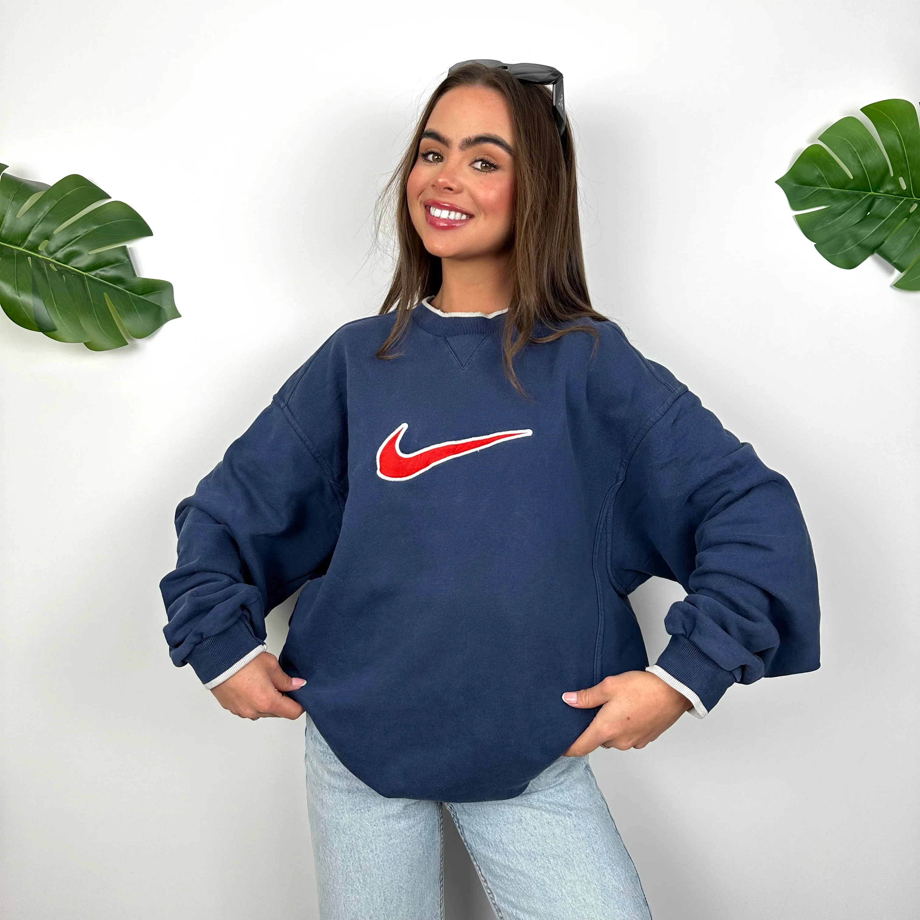 Nike Navy Embroidered Centre Swoosh Sweatshirt (L)
