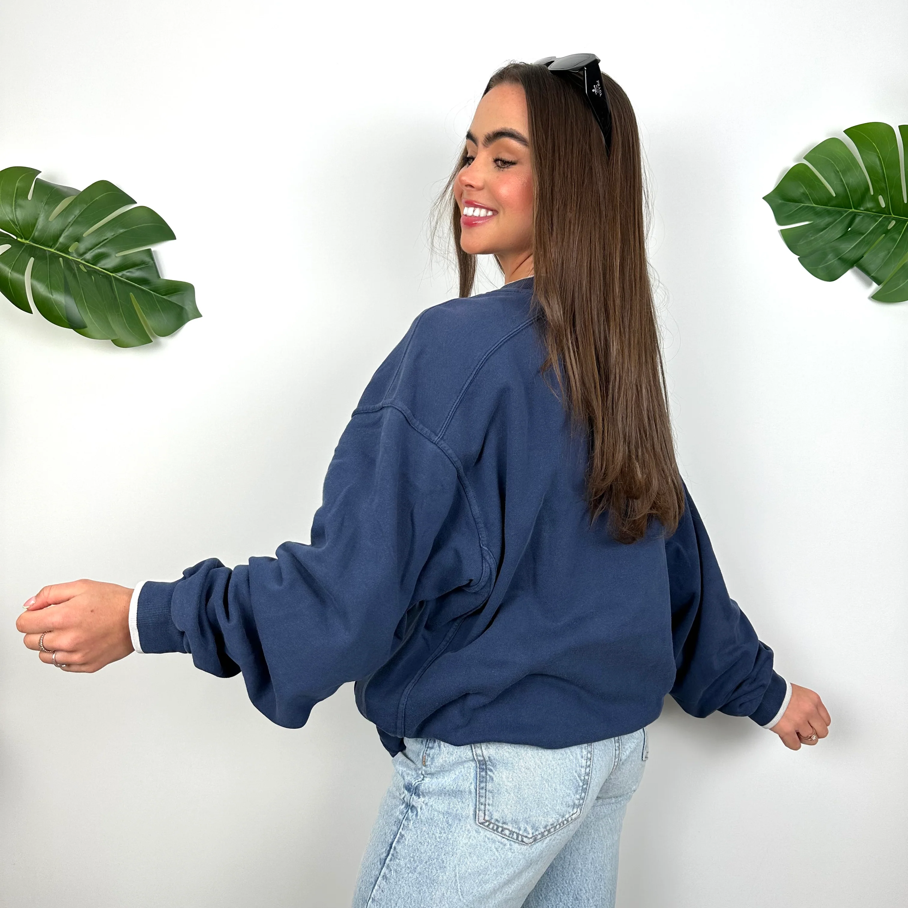Nike Navy Embroidered Centre Swoosh Sweatshirt (L) - Image 7