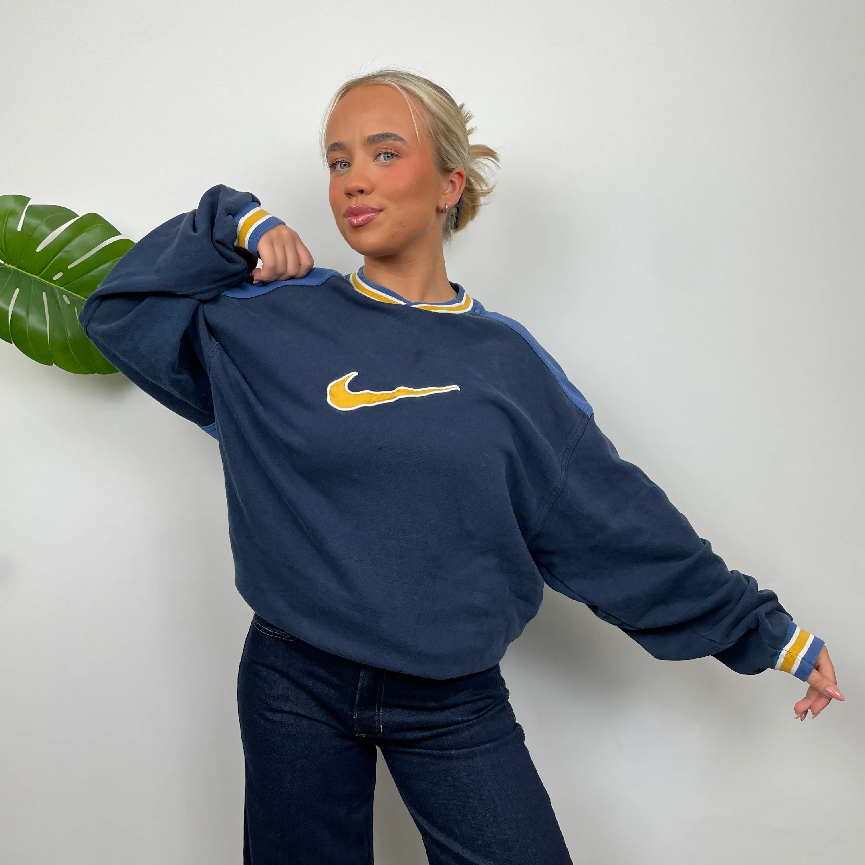 Nike Navy Embroidered Centre Swoosh Sweatshirt (L) - Image 7