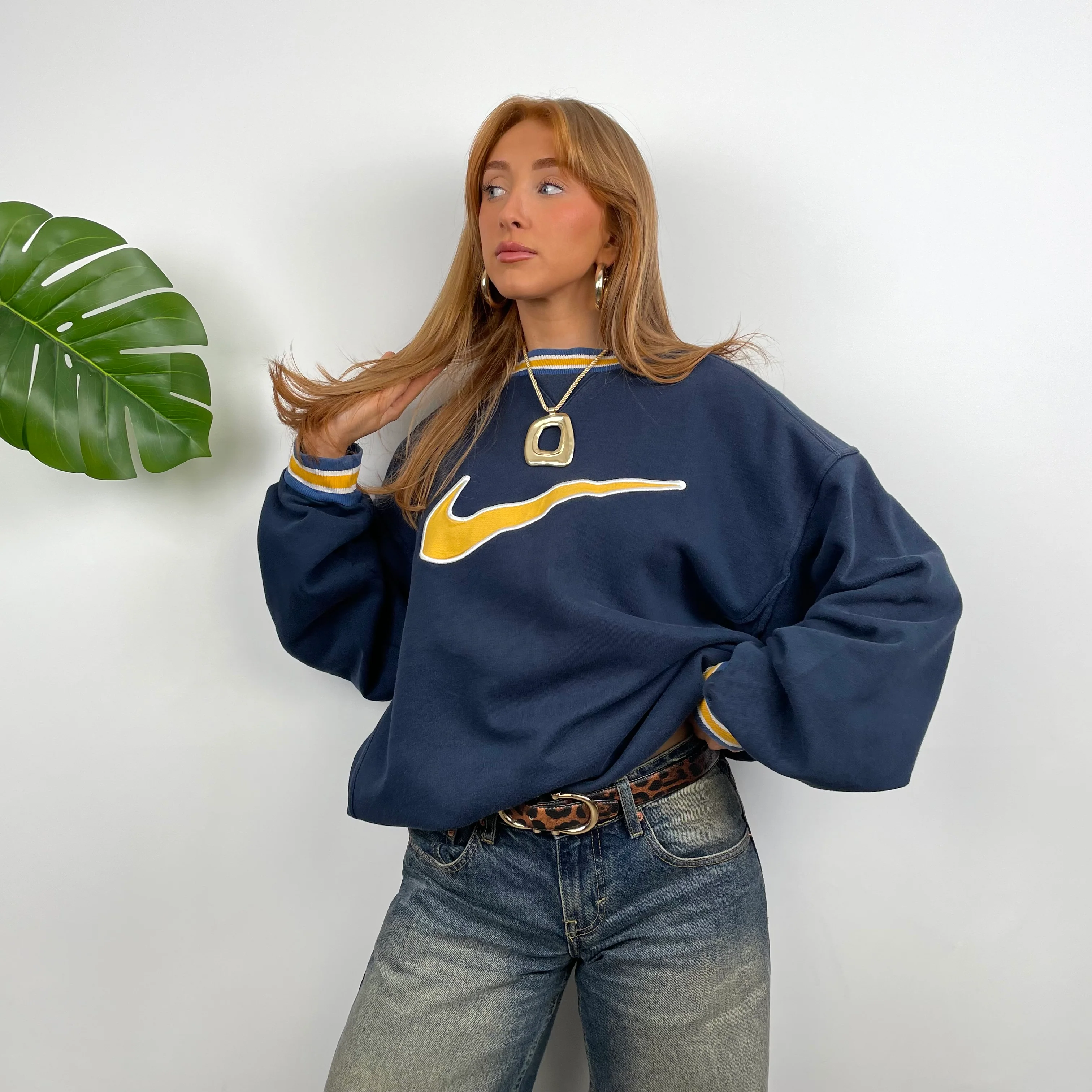 Nike Navy Embroidered Centre Swoosh Sweatshirt (M) - Image 3