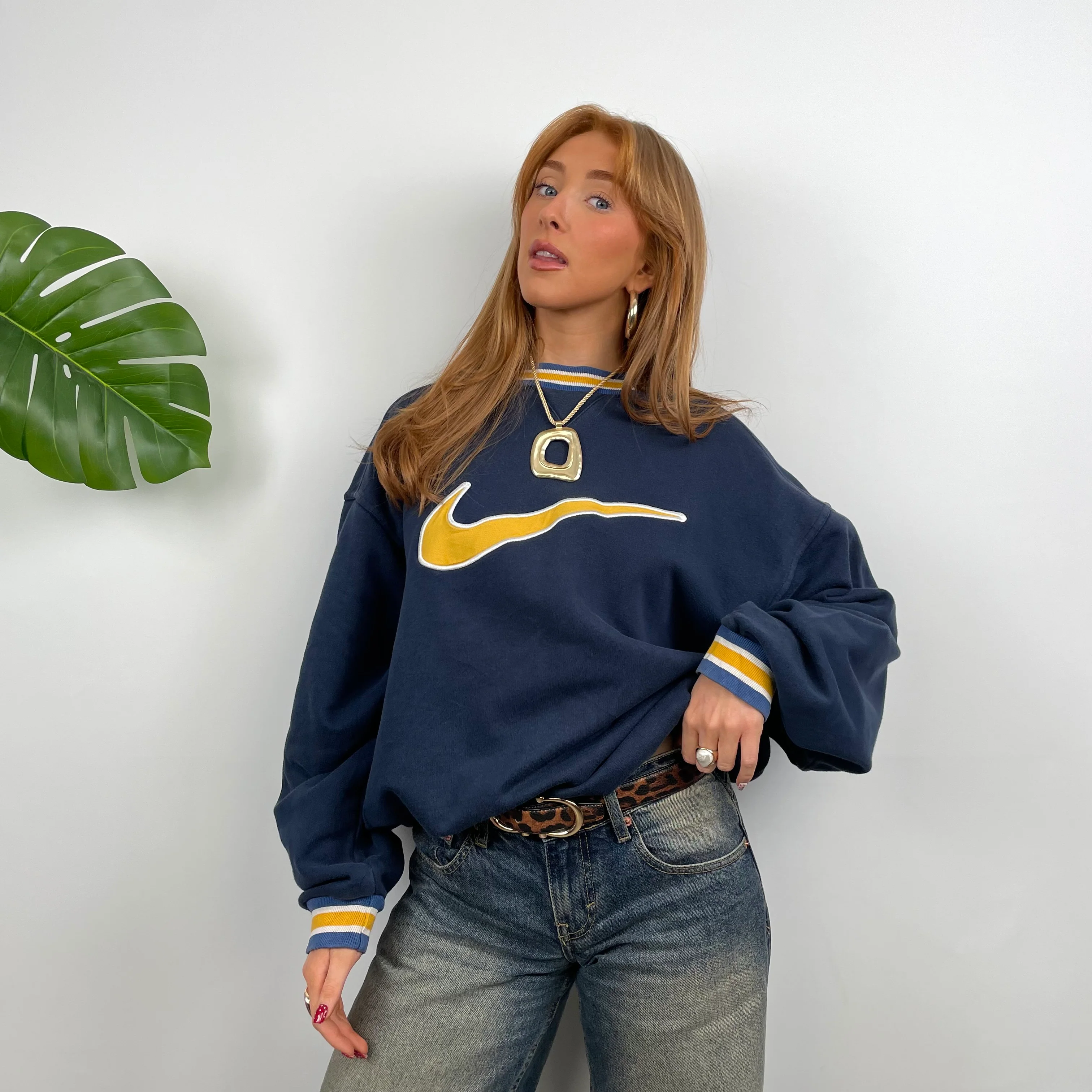 Nike Navy Embroidered Centre Swoosh Sweatshirt (M) - Image 4