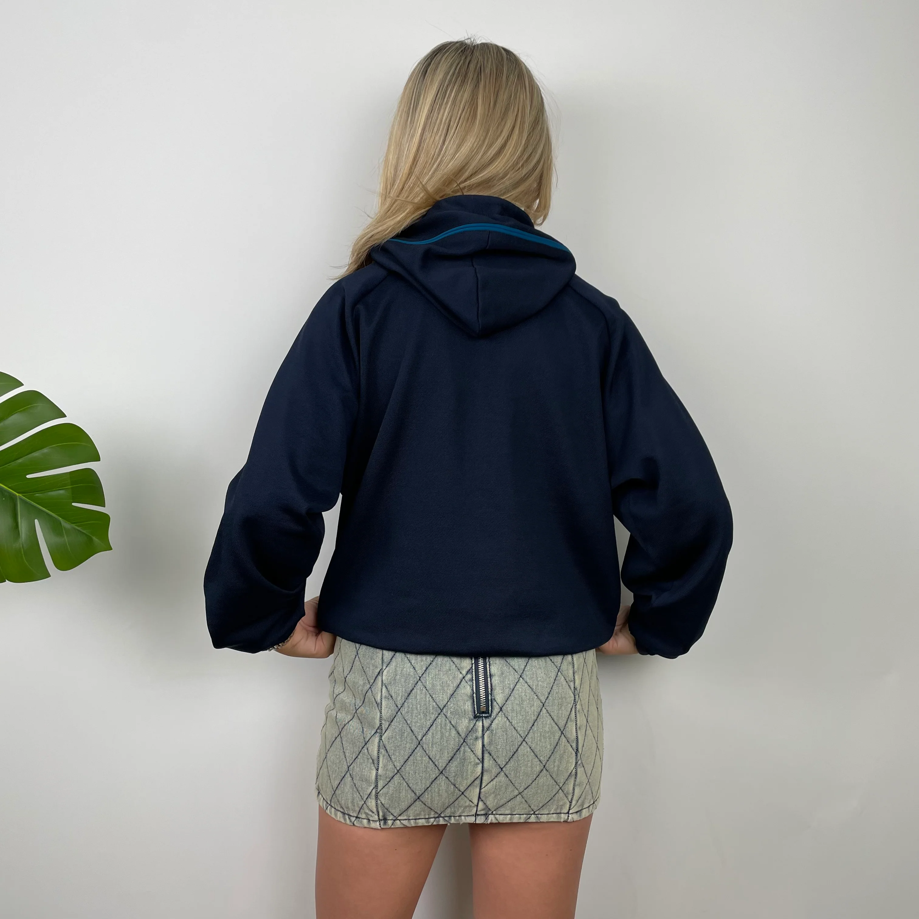 Nike Navy Embroidered Spell Out Hoodie (S) - Image 7