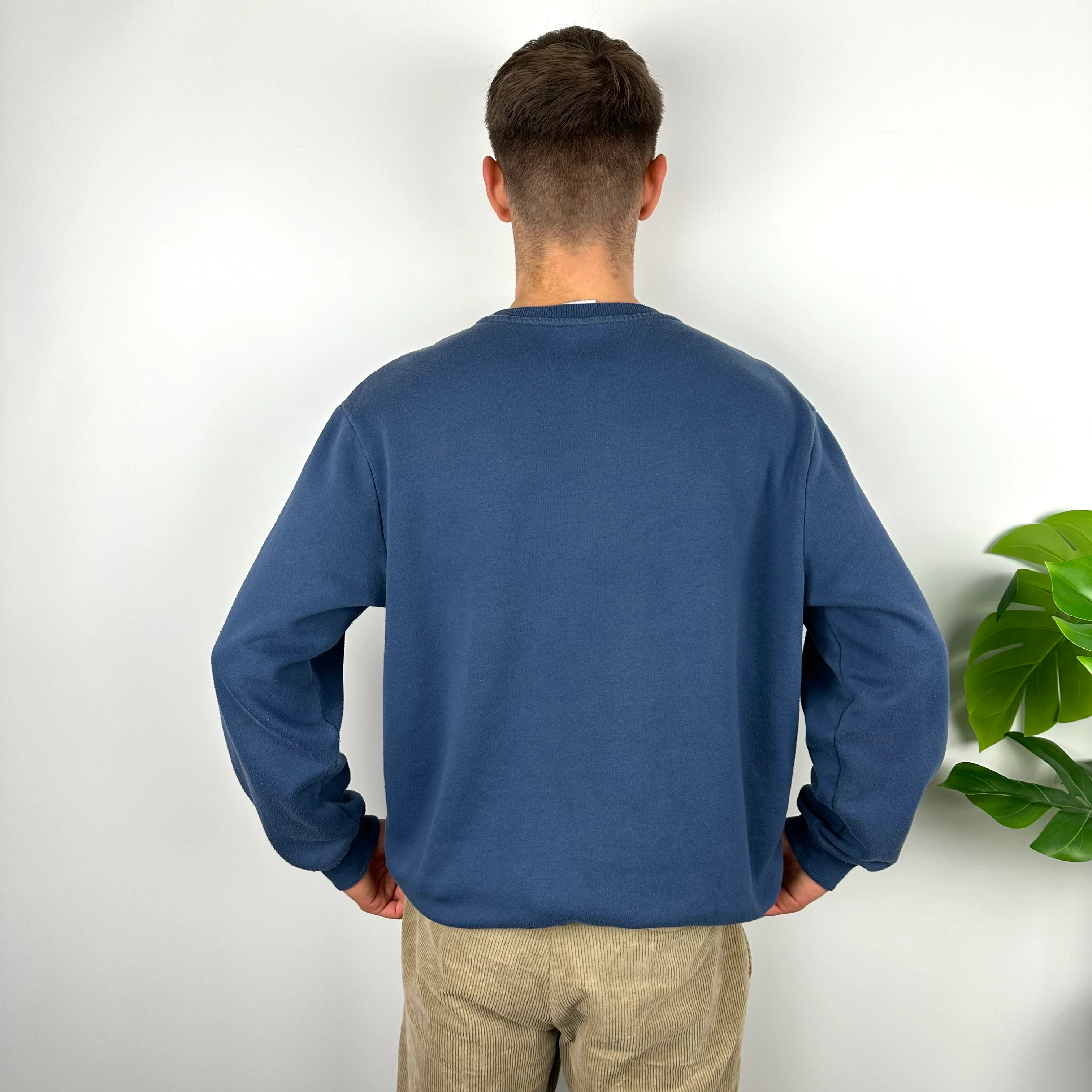 Nike Navy Embroidered Spell Out Sweatshirt (L) - Image 4