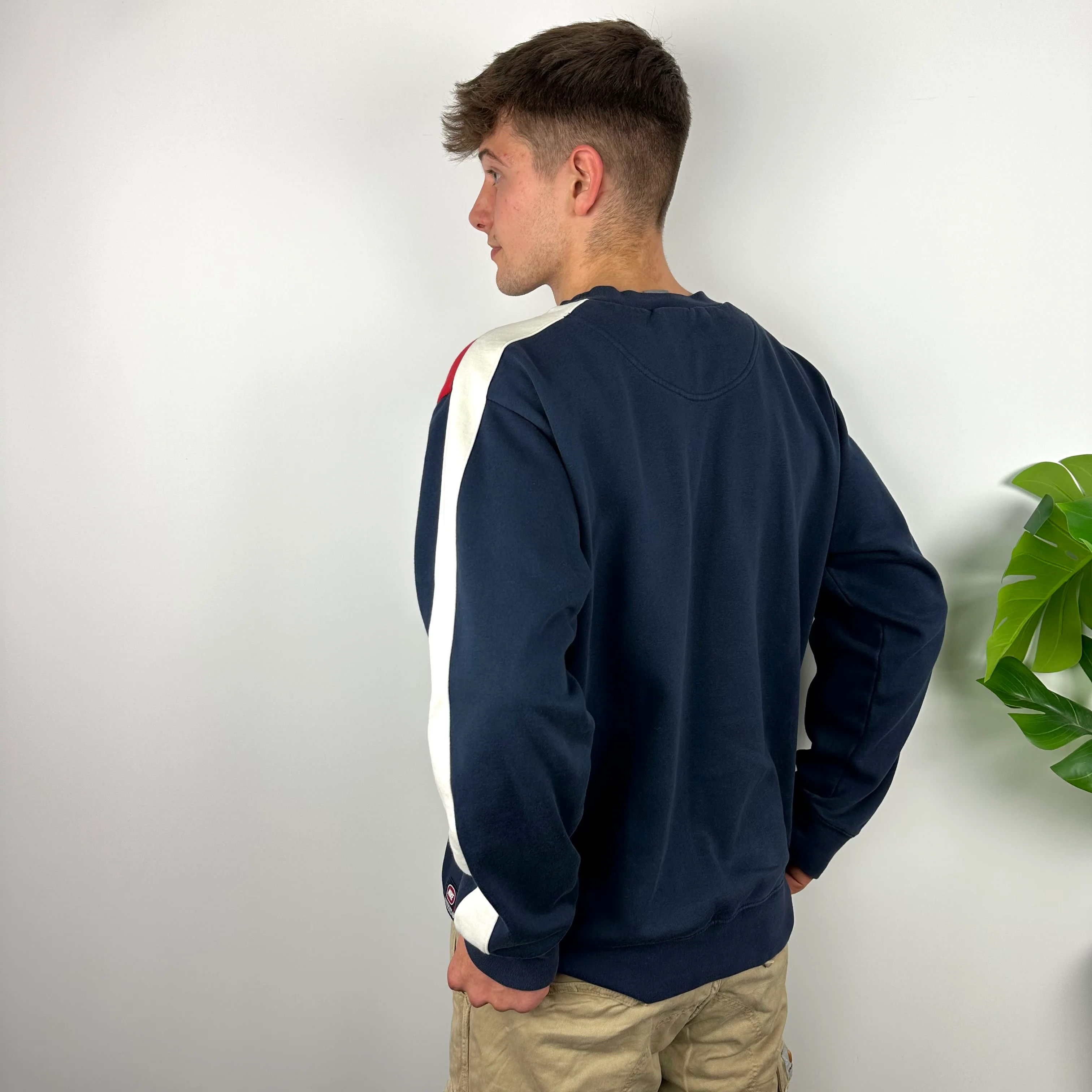 Nike Navy Embroidered Spell Out Sweatshirt (L) - Image 5