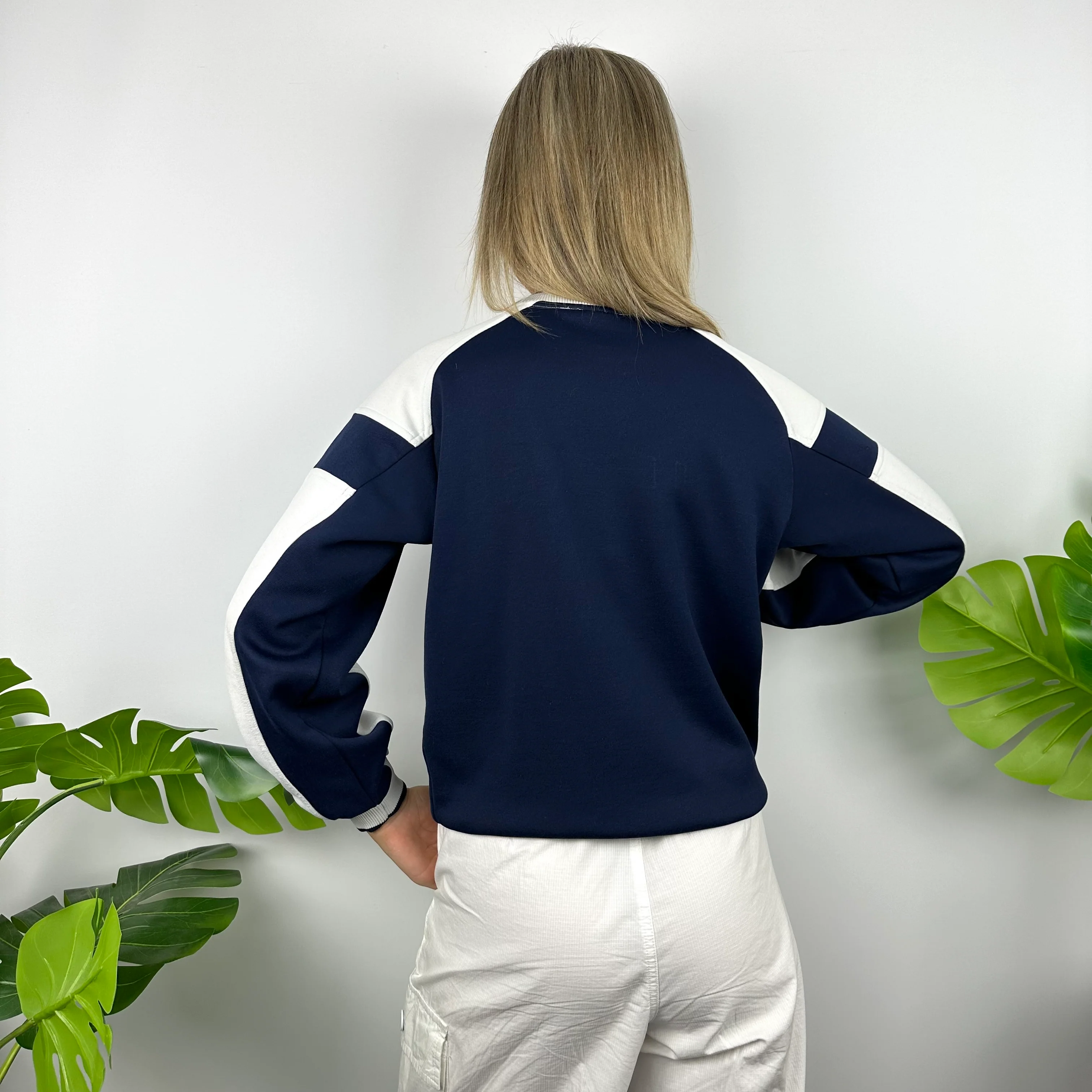 Nike Navy Embroidered Spell Out Sweatshirt (S) - Image 5